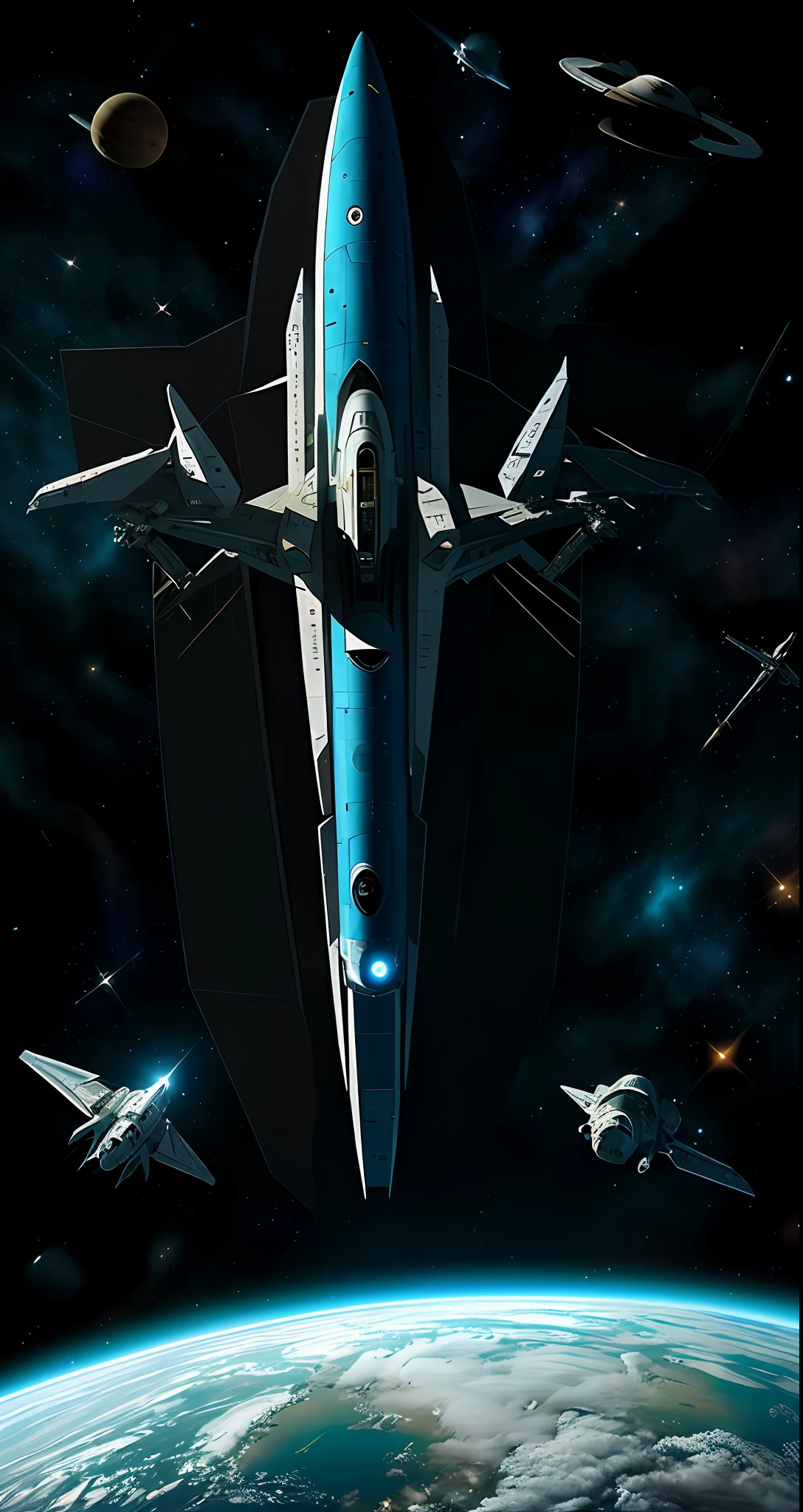 A spaceship in space