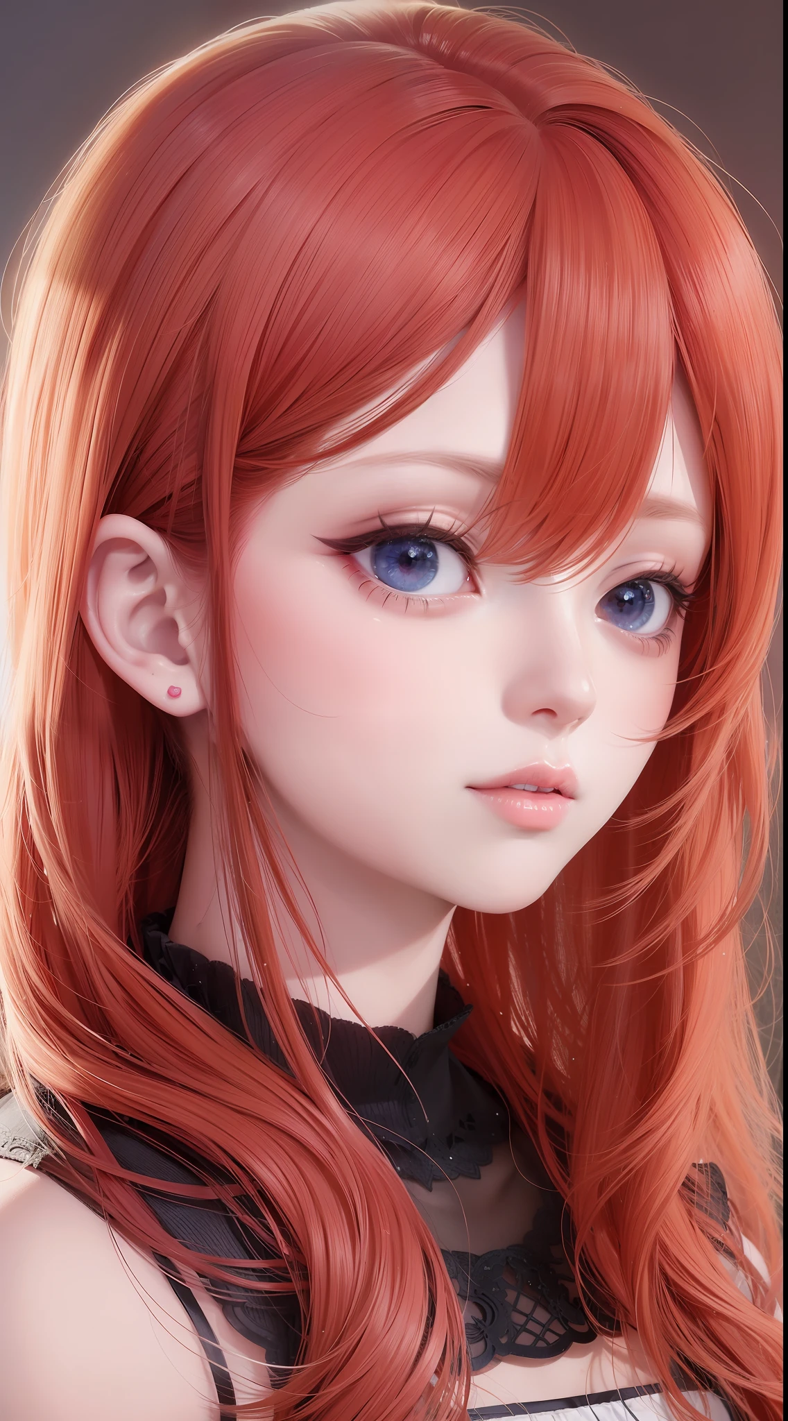 "Awesome anime face portrait of a red-haired girl, perfect anime digital art, female anime beauty - self portrait - s2."