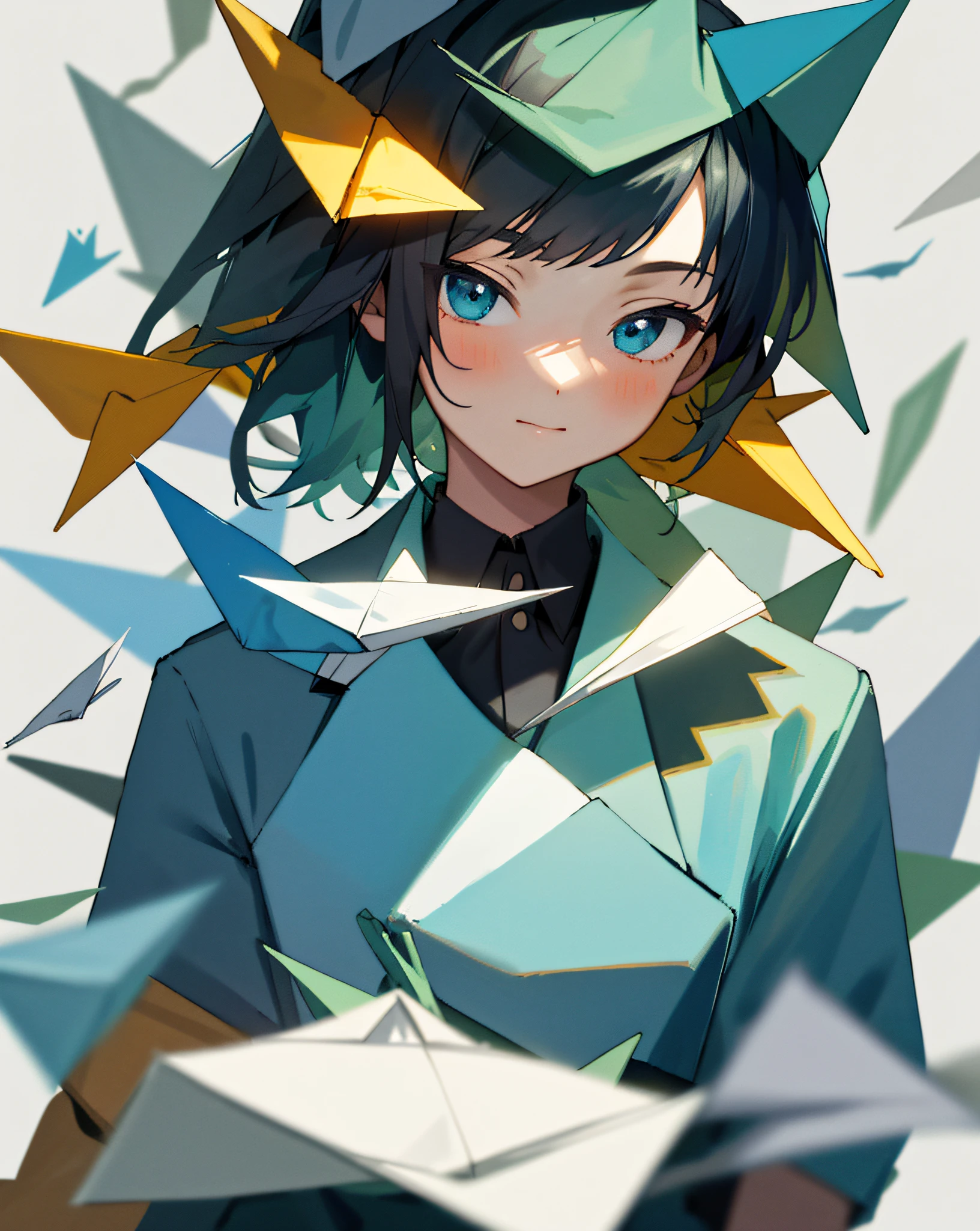 ((Masterpiece,Best Quality)), (1 girl),Origami,Origami