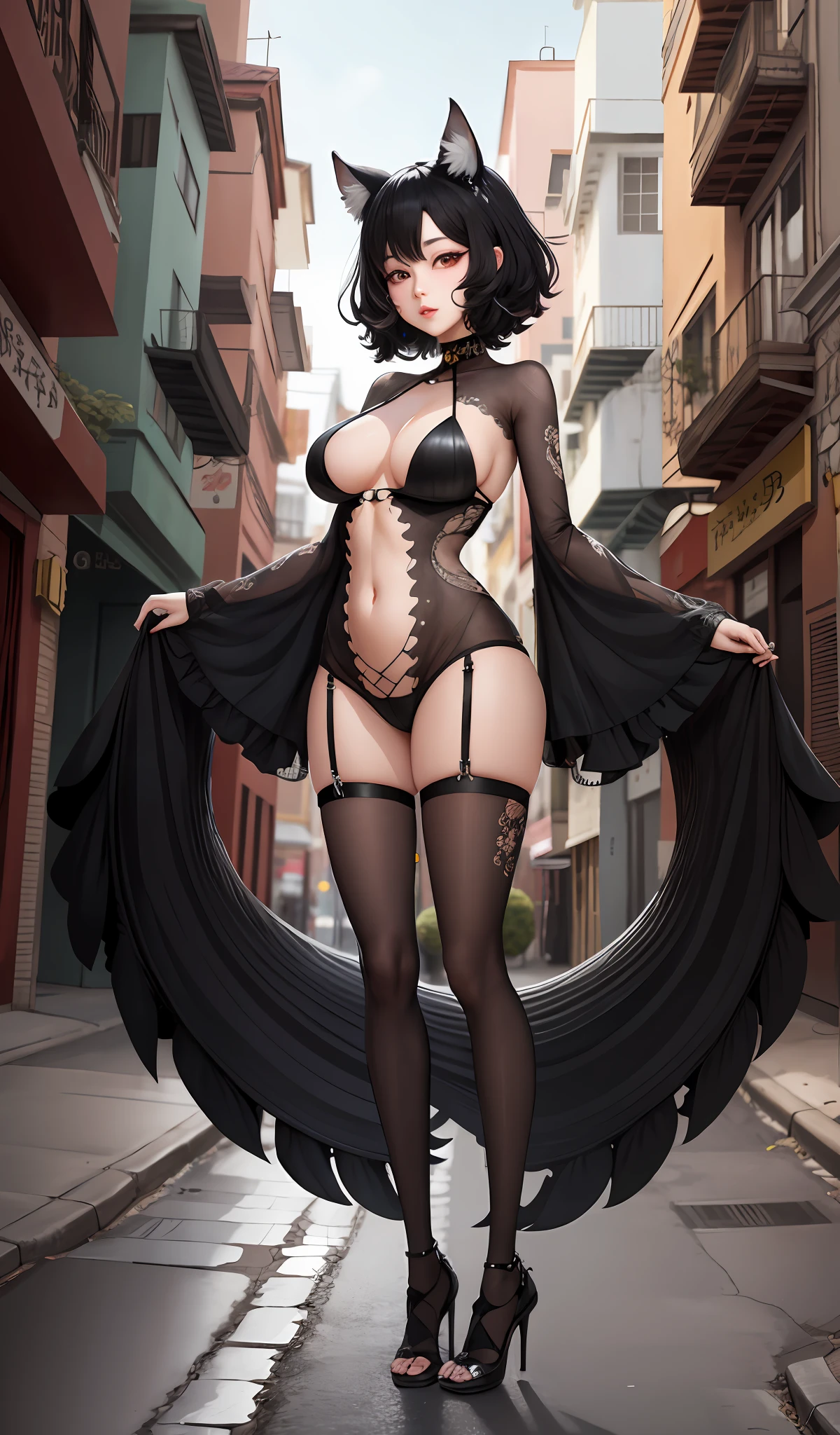 black hair, Surrealism, 8k, super detail full body hentai anime style