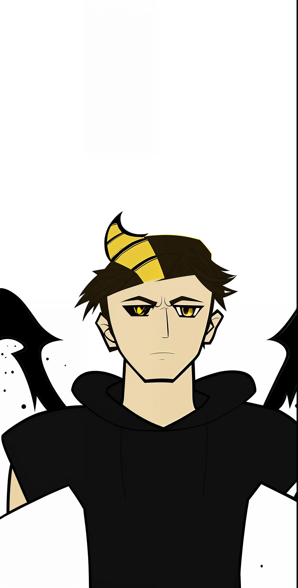 a cartoon of a man with black horn and yellows on his head, high quality fanart, inspired by Jean Malouel, he is very menacing and evil, as a very powerful anime character