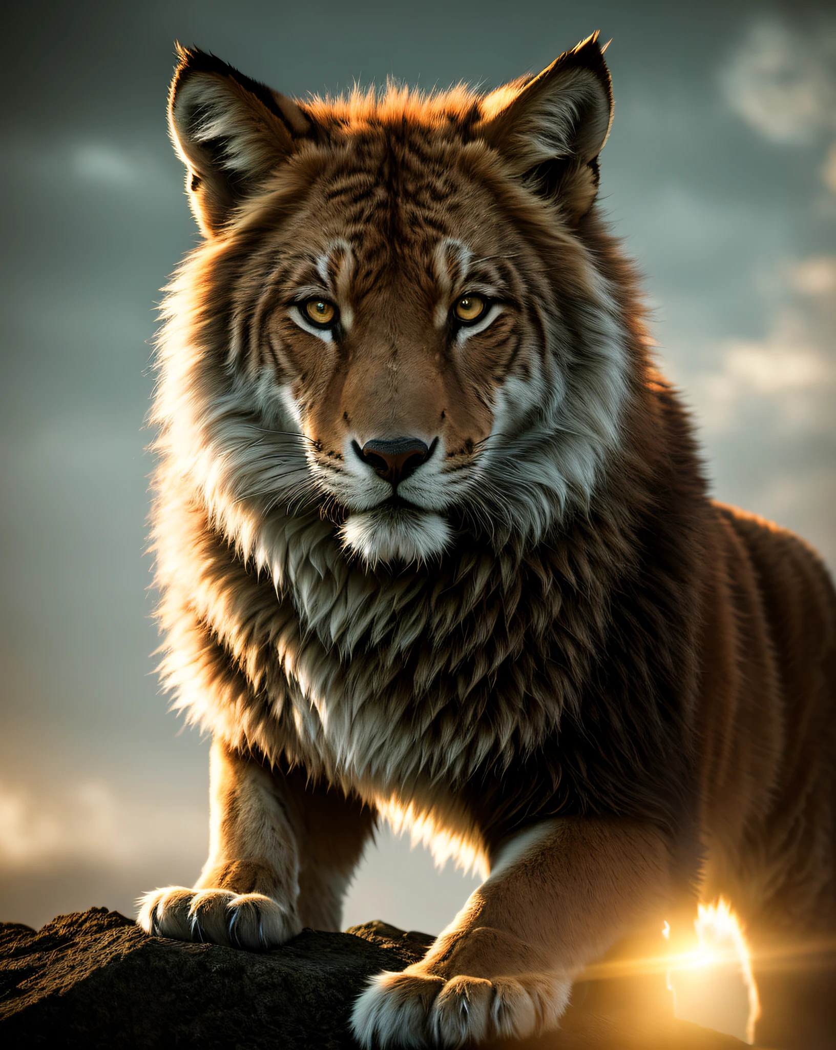 a porthait of [wolf | tiger | lion | fox], cinematic, rim light, 4k textures, soft cinematic light, adobe lightroom, photolab, hdr, highly detailed, sharp focus, soothing tones, hyperdetailed, low contrast, soft cinematic light, exposure blend, hdr,