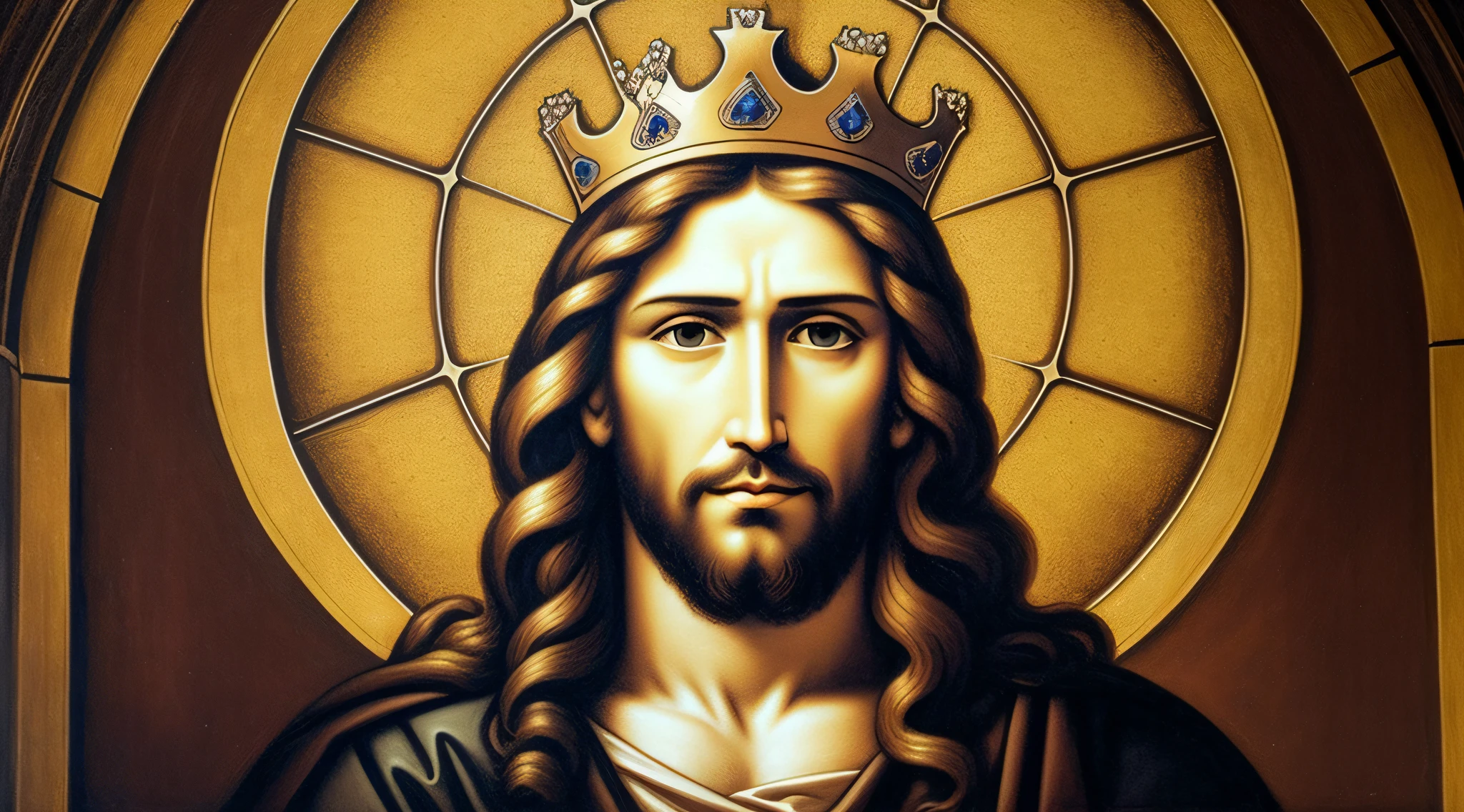 Face of Jesus with sad crown