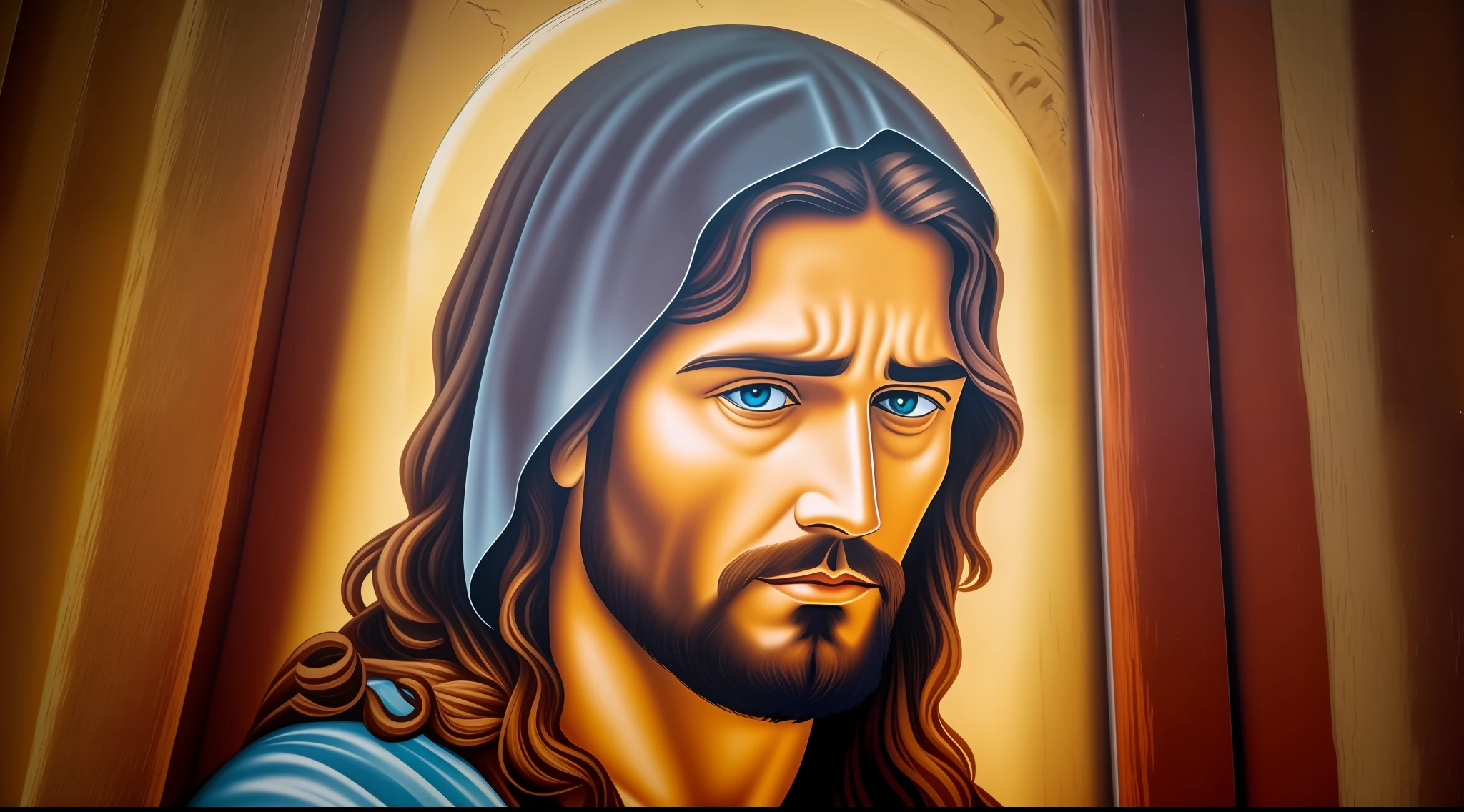 Jesus with a sad face