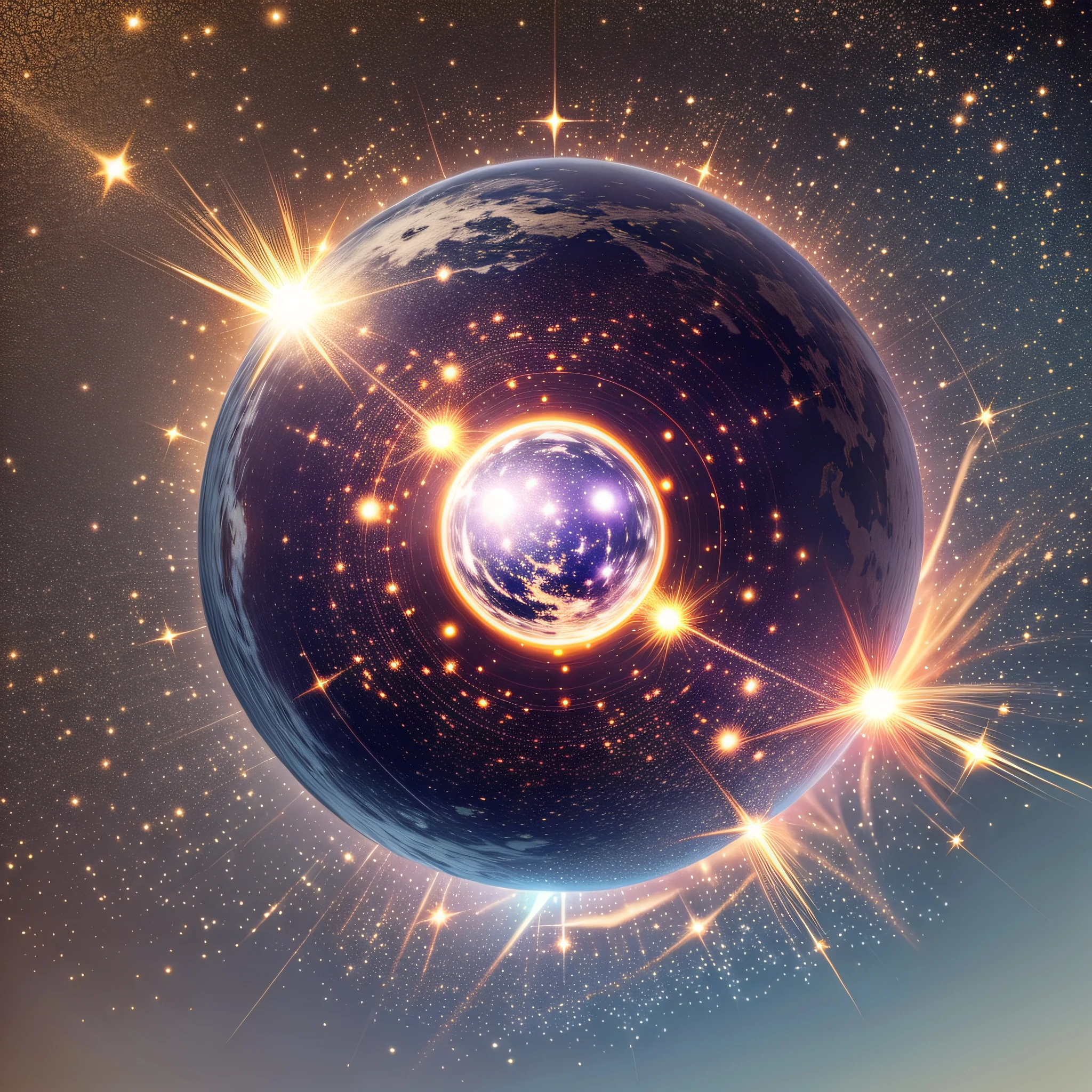SPHERE OF LIGHT WITH SHIMMERING PLASMAS