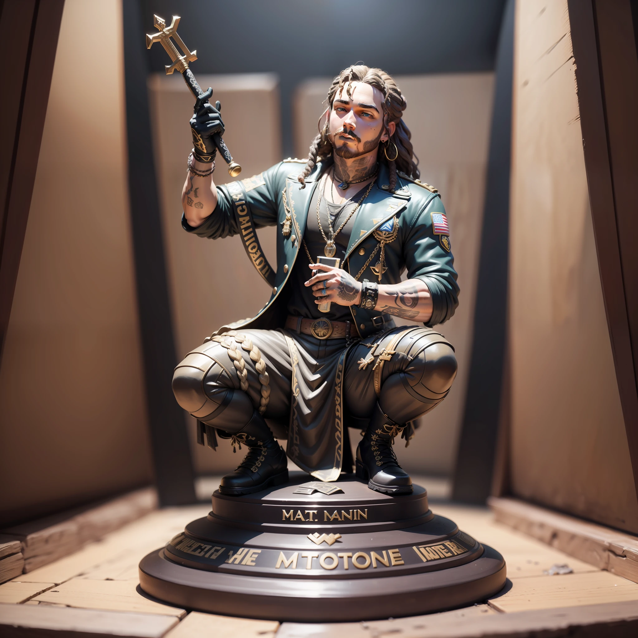 POST Malone statue decorative miniature in excellent 8k image evolution quality --auto --s2