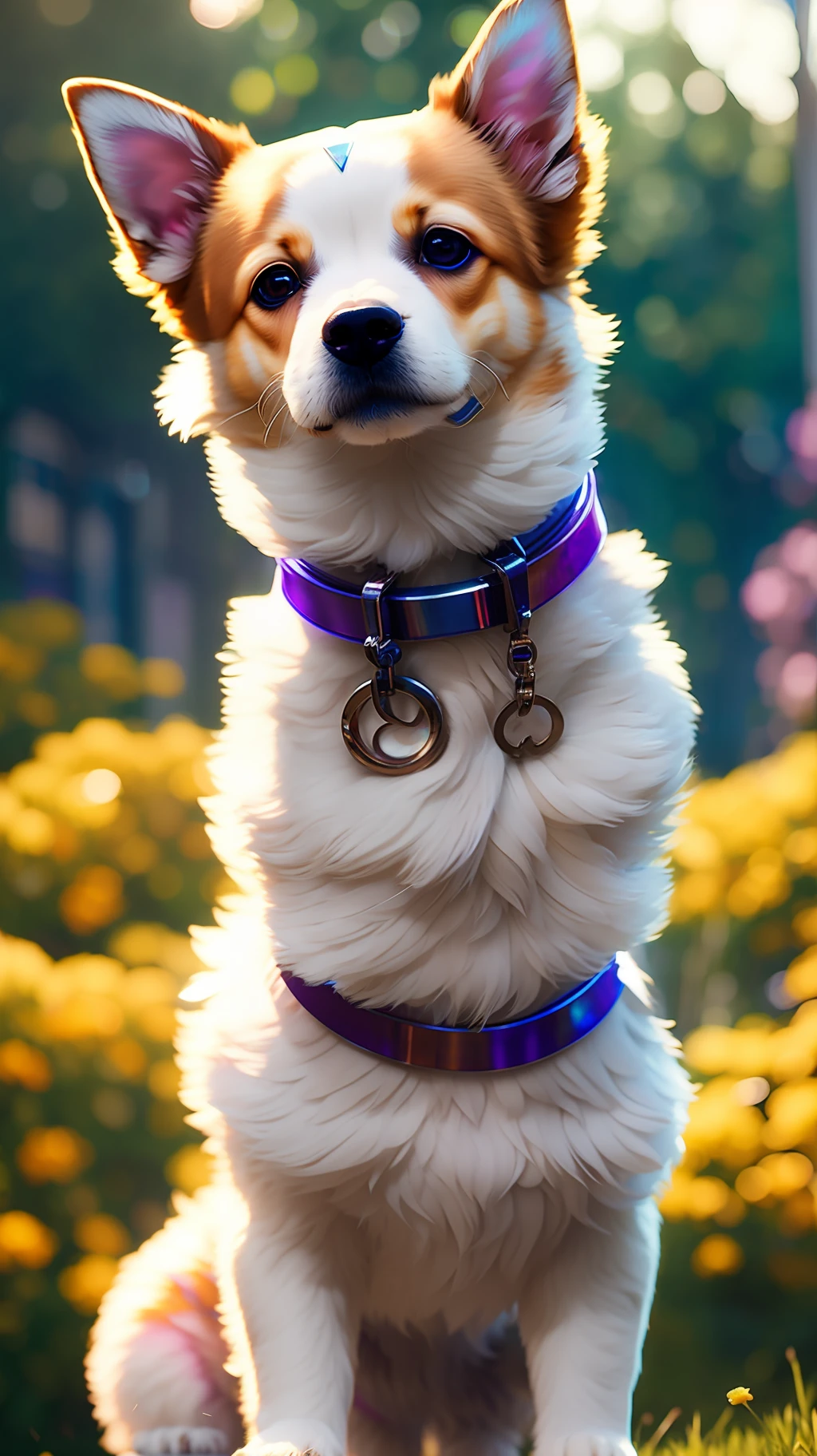 ChromaV5,nvinkpunk,(extremely detailed CG unity 8k wallpaper), A illustration of a cute dog,award winning photography, Chromatic Aberration, Detailed , HDR, Bloom, style by Monet, Pissarro, and Sisley ,trending on ArtStation, trending on CGSociety, art by midjourney