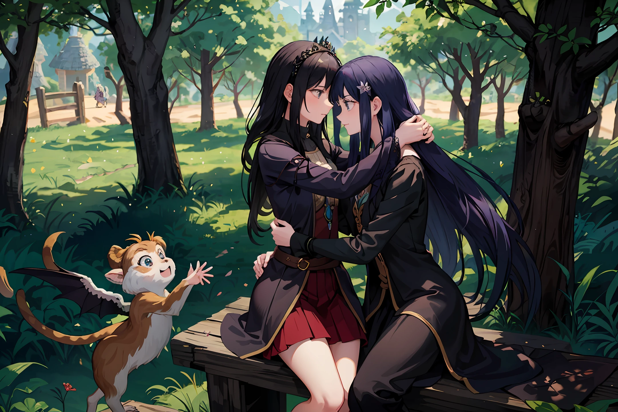 In a magical village, brave girl Lily befriends mischievous monkey Milo. They meet feared witch Morgana. Together, they bridge the gap between villagers and Morgana, sharing stories of love for the forest. Doubts dissolve as Morgana reveals her intentions and protects the village. They all unite, embracing harmony. Friendship triumphs, teaching compassion.