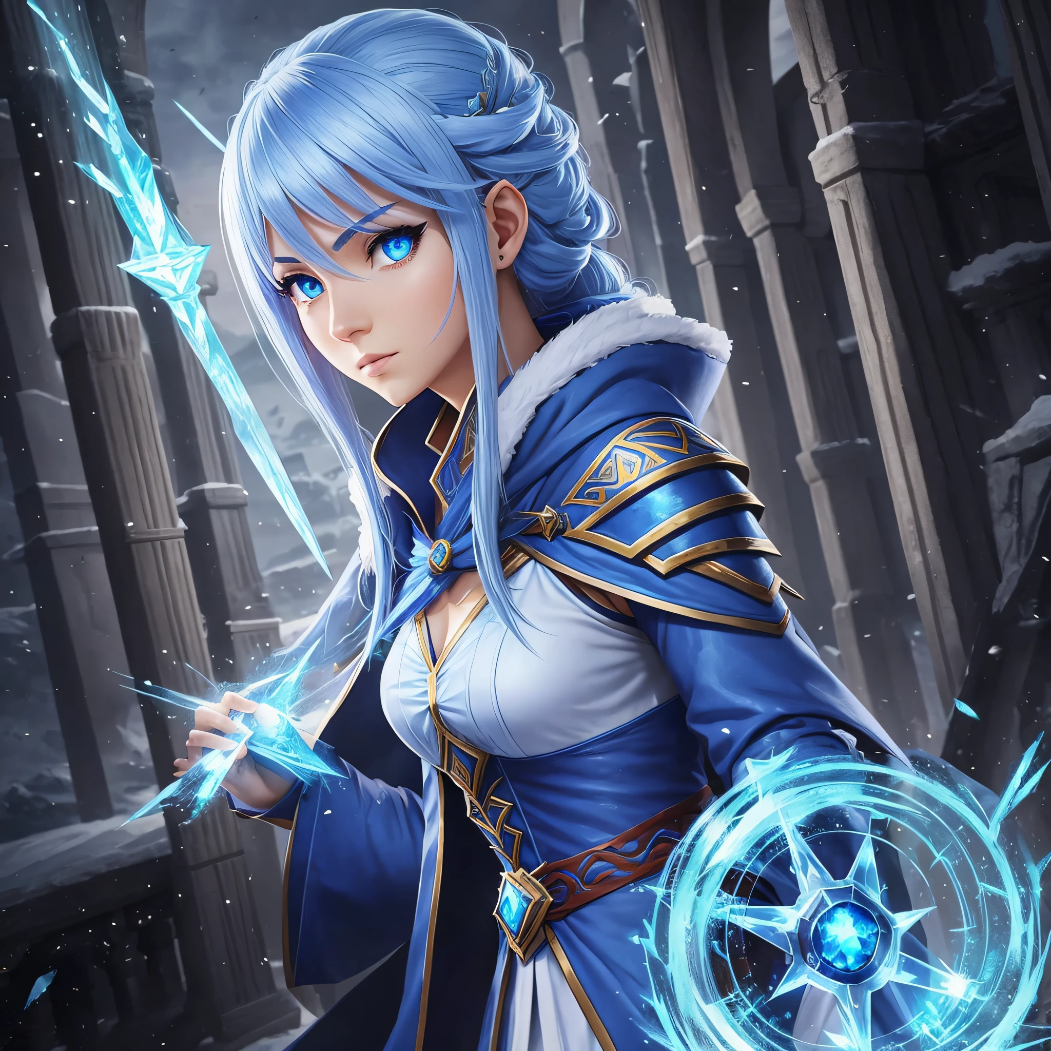 Create a female ice mage character --auto --s2