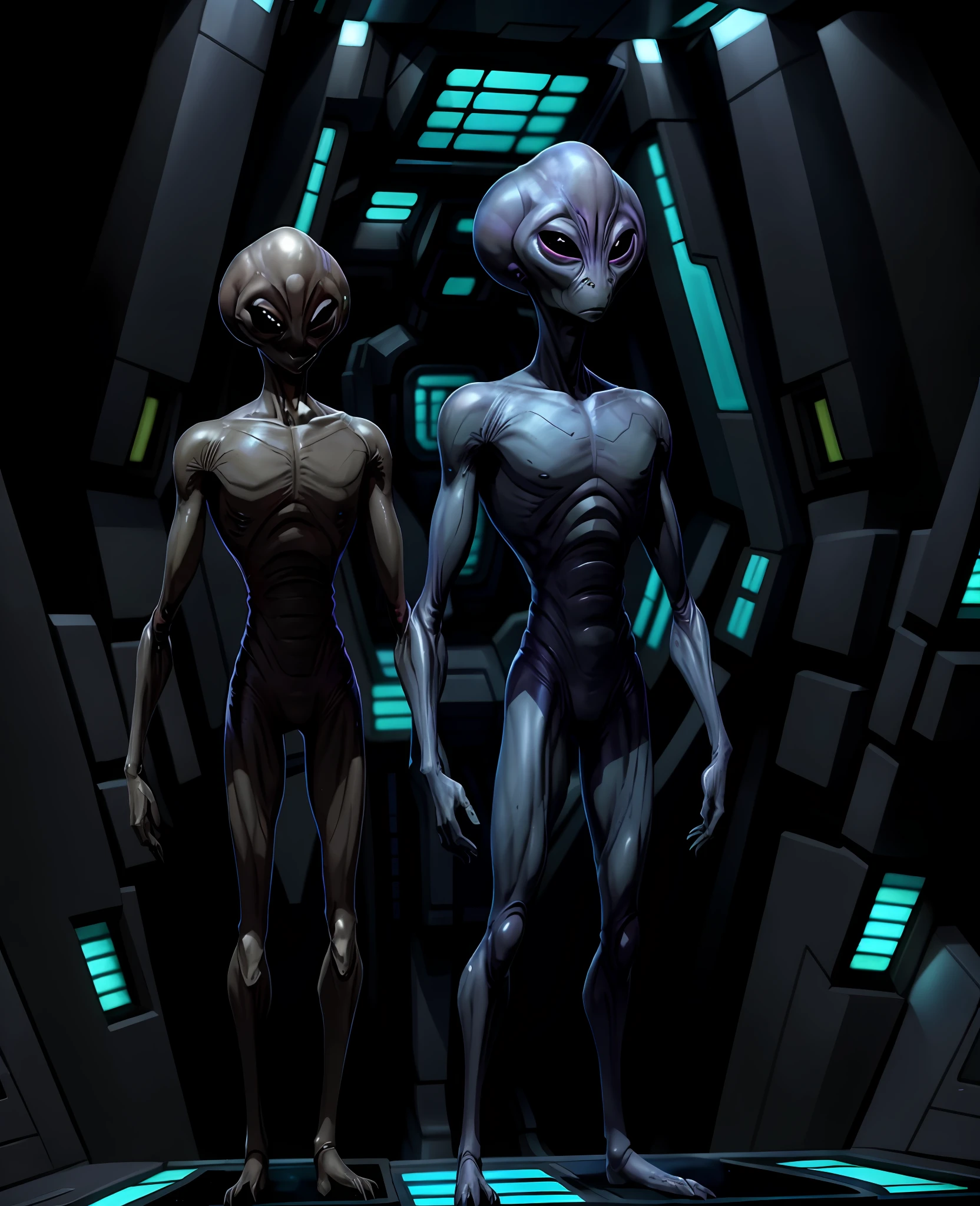anime comic an alien sgasgard, dramatic light, back light, standing in a spaceship, darkat night, space, masterpice, trending, artsation
