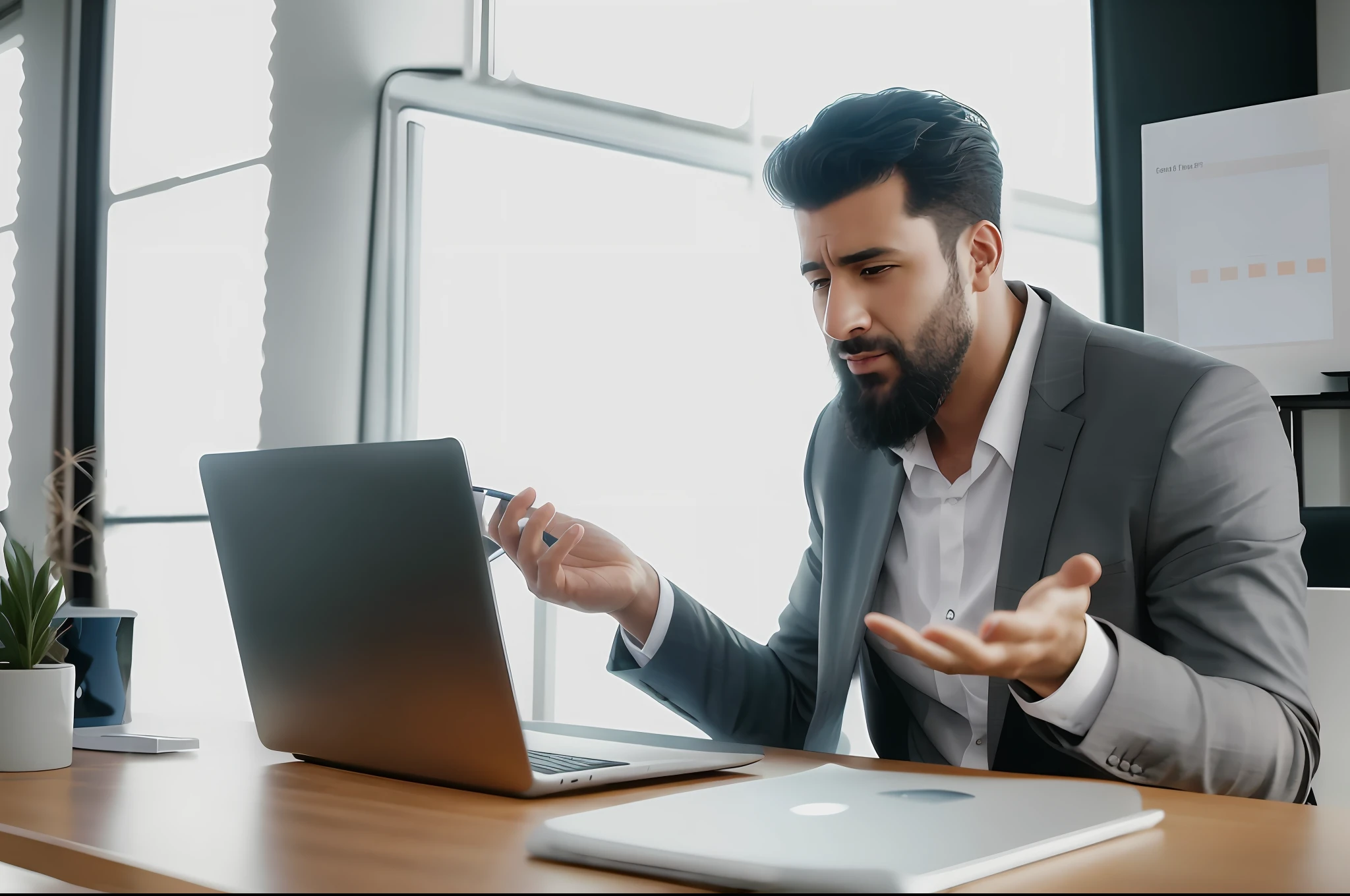 arafed man in a suit sitting at a desk with a laptop and a cell phone, in front of a computer, sitting at a computer, sitting in front of computer, best on adobe stock, looking at monitor, concerned expression, looking confused, concerned, 2019 trending photo, instagram post, reddit post, pexels, worried