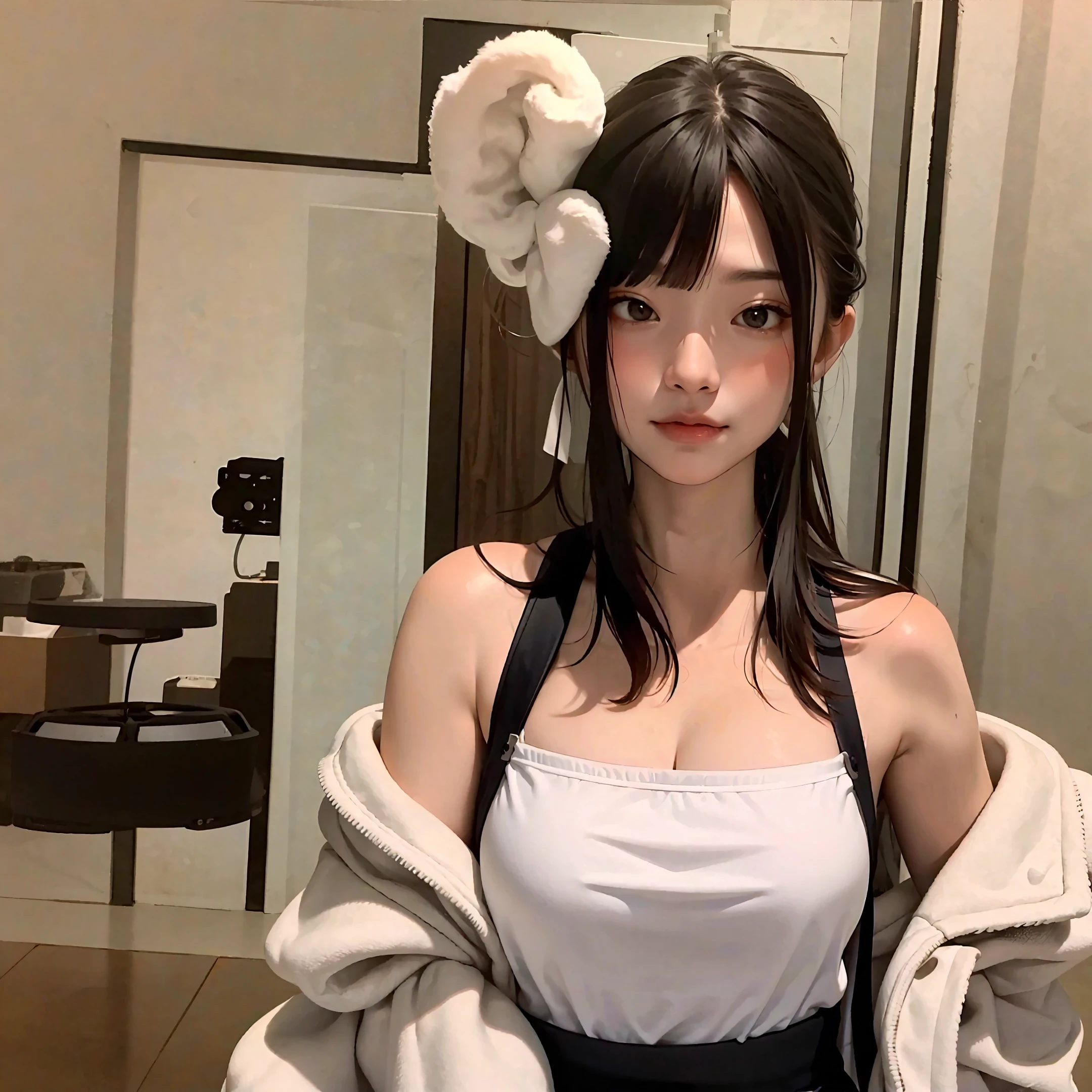 Sexy Japanese with breasts marking clothing