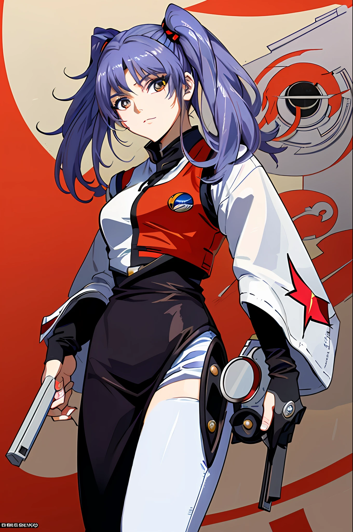 (masterpiece, top quality; 1.3), super detailed, watch viewer, 1 girl, solo, Hoshi Norli, Mobile Battleship Nadesico