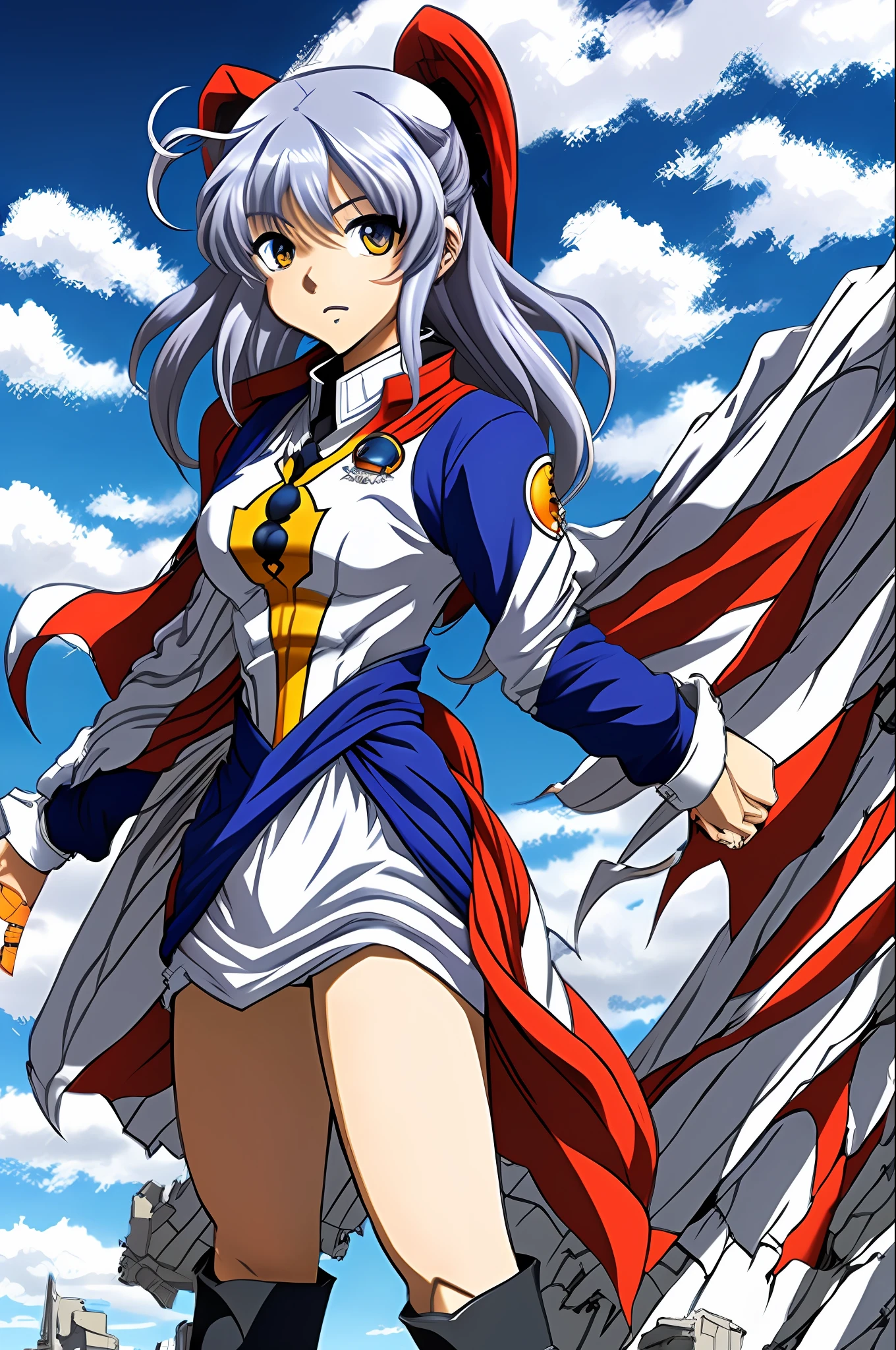 (masterpiece, top quality; 1.3), super detailed, watch viewer, 1 girl, solo, Hoshi Norli, Mobile Battleship Nadesico