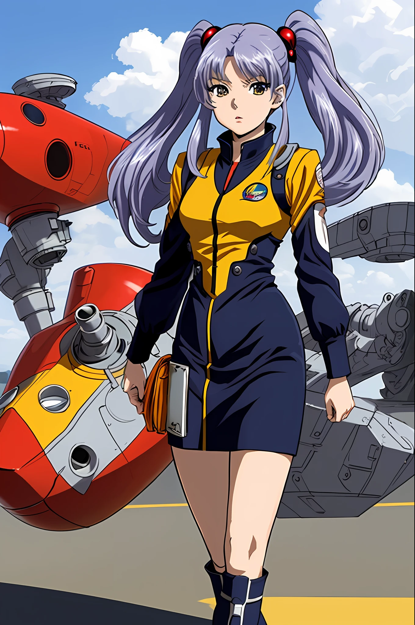 (masterpiece, top quality; 1.3), super detailed, watch viewer, 1 girl, solo, Hoshi Norli, Mobile Battleship Nadesico