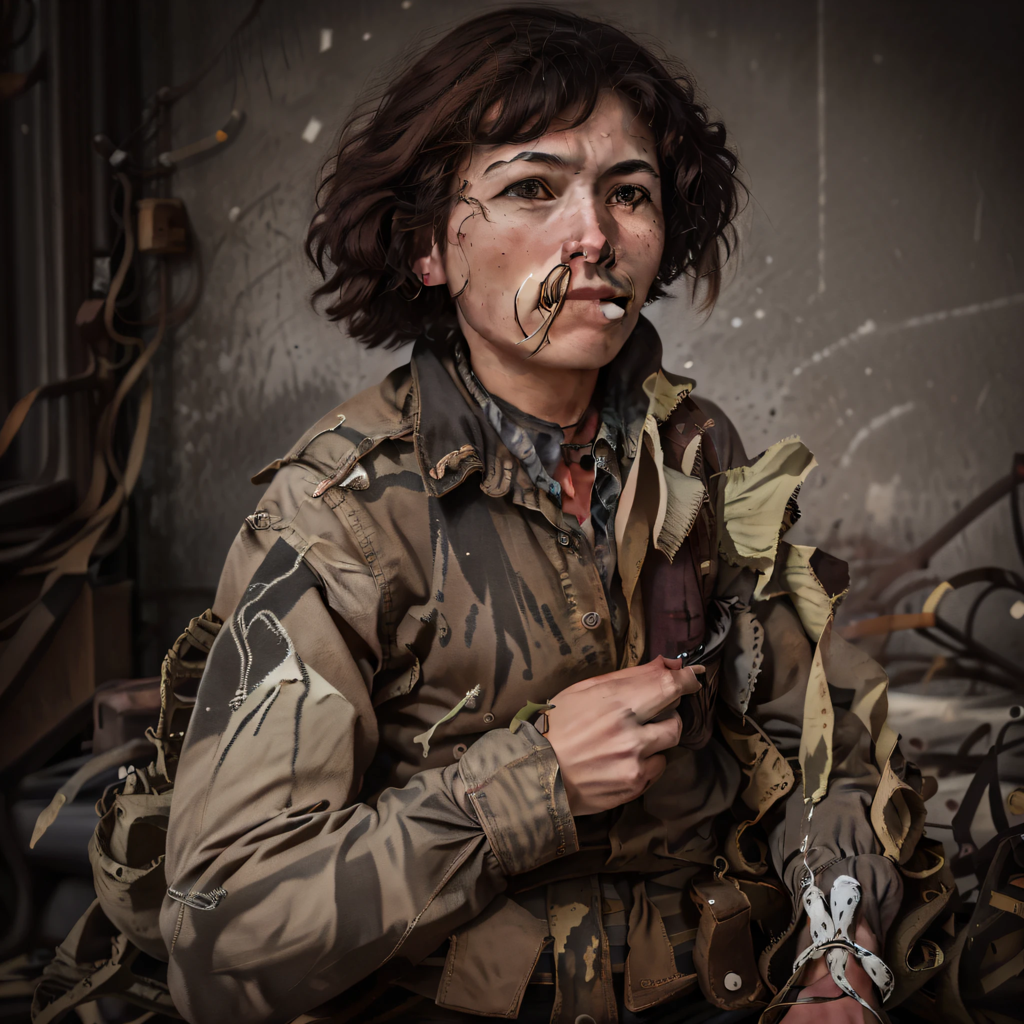 (Make this image very realistic and ultra-realistic vintage style):0.8,[(Convert the image to a 1933 civilian guerrilla wearing civilian clothes, the camera angle and movement should remain the same):1.2],pt