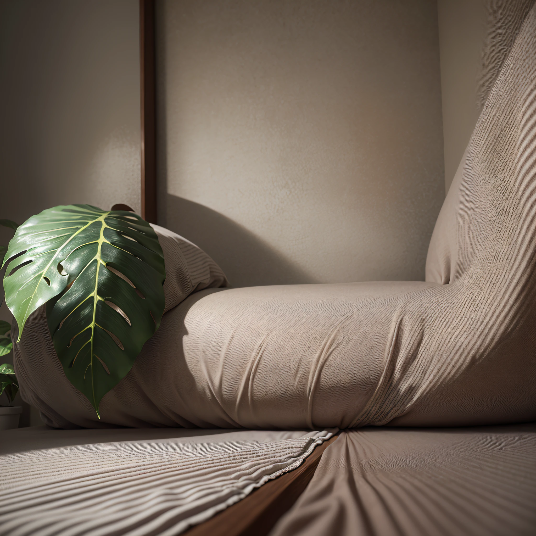 maximum quality, photorealism, 8k, film, high resolution, indoor, central view, dimly lit room with rainy afternoon outside, (rainy and foggy afternoon: 1.2), southeast pacific, (medium lighting: 1.2), (dim lighting: 0.9), plants outside, large plants, rainy, monstera, many plants outside, (foggy windows:1.2), large wooden bed with double mattress,  wardrobe, nightstand, abajour, carpet, pictures on the wall, wall with light texture, masterpiece, best quality, twilight hour, (afternoon:1.4), rainy afternoon, before sunset, general plan, medium depth of field, lomography, maximum quality, beautiful, masterpiece, photorealism, 8k, realistic high resolution texture, film grain, Photographed on a Canon EOS-1D X Mark III, 120 mm lens,  F/2.8, sharp focus --auto --s2