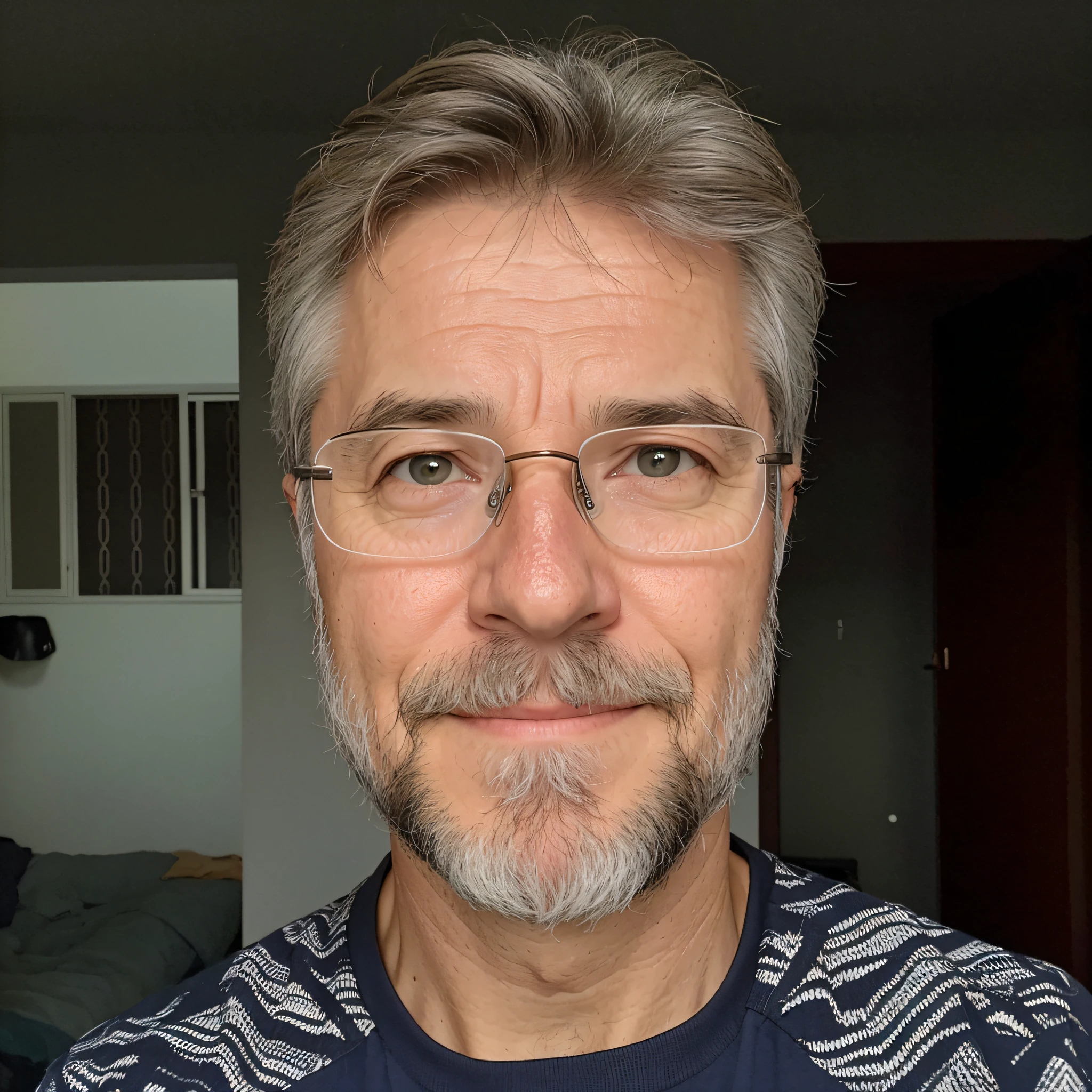 There's a 50-year-old man with glasses, bearded, 8k,
