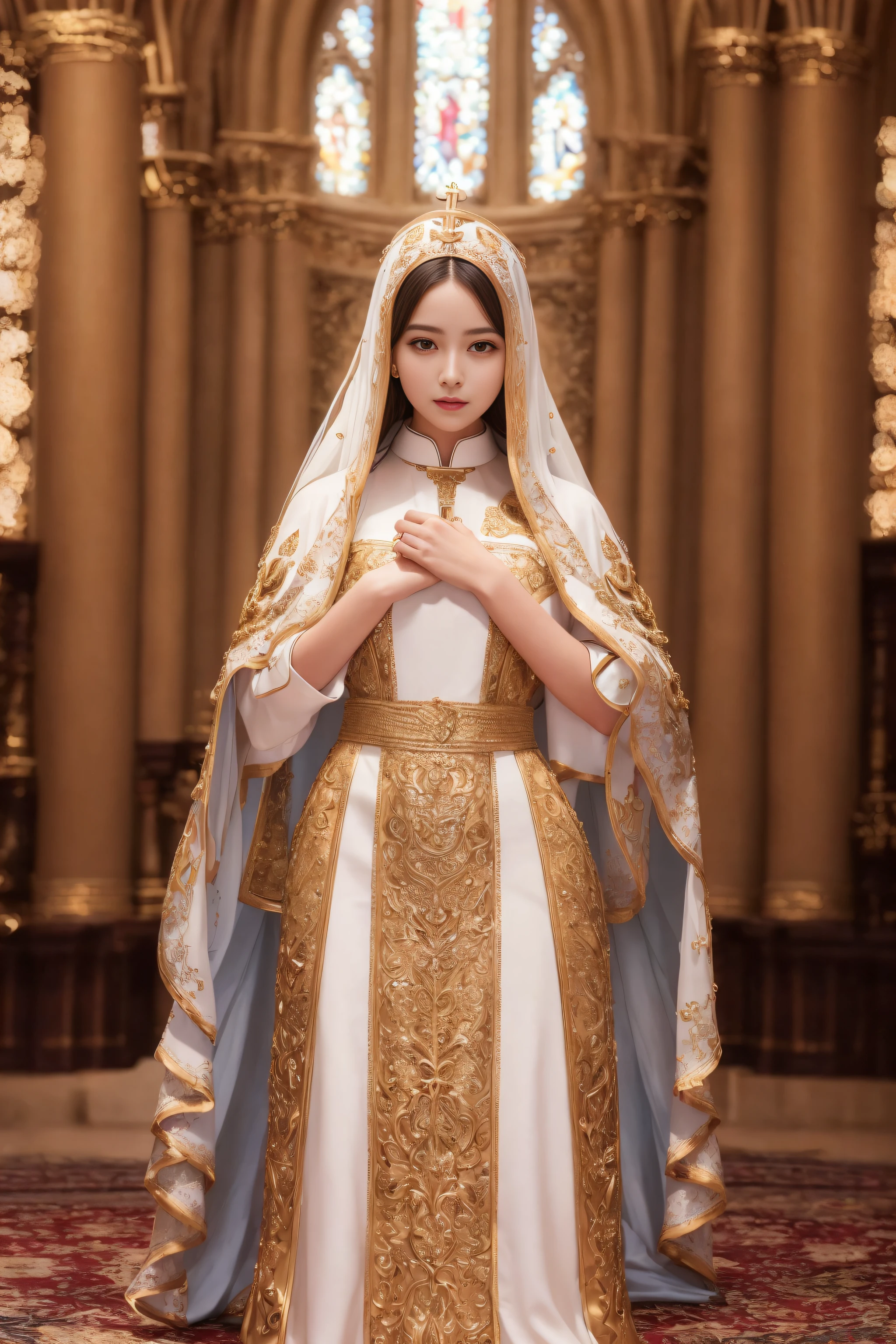 a beautiful girl, perfect face, full body, priest dress, goddness, complicated decoration,
spelling, talking, smiling, arms behind back,
soft rim light, beautiful detailed sky,
Elden Ring,
masterpiece, ultra high res, high quality, 4k, (photorealistic:1.2), photo,