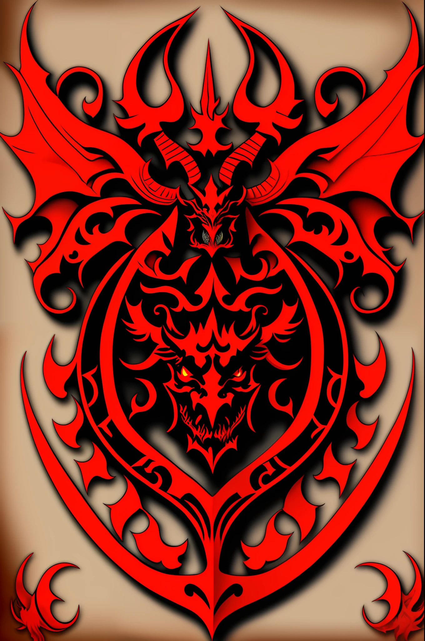 Coat of arms of the empire of flames with a demonic dragon