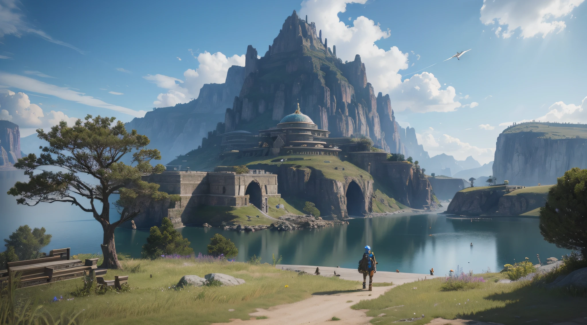 A grand city in the year 2100, atmospheric, hyper realistic, 8k, epic composition, cinematic, octane render, artstation landscape vista photography by Carr Clifton & Galen Rowell, 16K resolution, Landscape veduta photo by Dustin Lefevre & tdraw, 8k resolution, detailed landscape painting by Ivan Shishkin, DeviantArt, Flickr, rendered in Enscape, Miyazaki, Nausicaa Ghibli, Breath of The Wild, 4k detailed post processing, artstation, rendering by octane, unreal engine