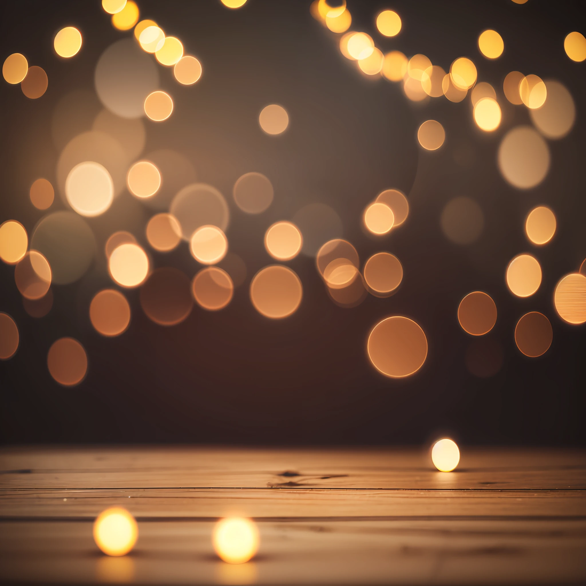 Empty wooden table top with bokeh lights on blurred --auto --s2