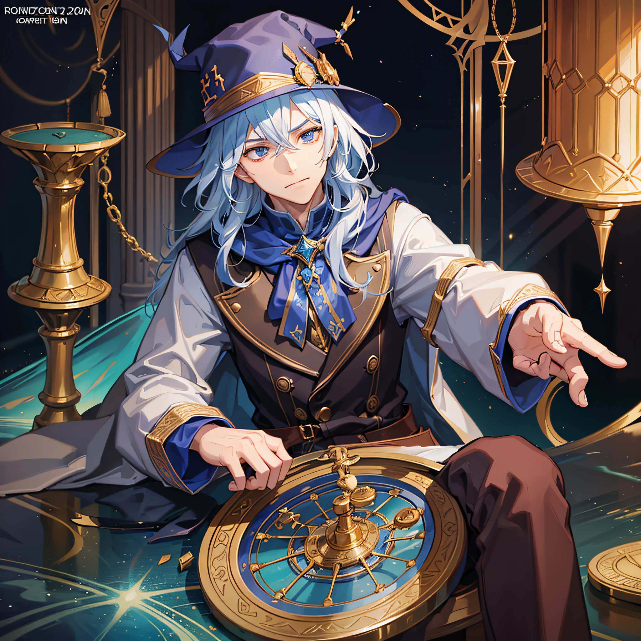 The wizard spun the bronze roulette wheel hard, hoping that luck was in his favor and gave him the answer he sought about the prophecy that plagued him. --auto --s2