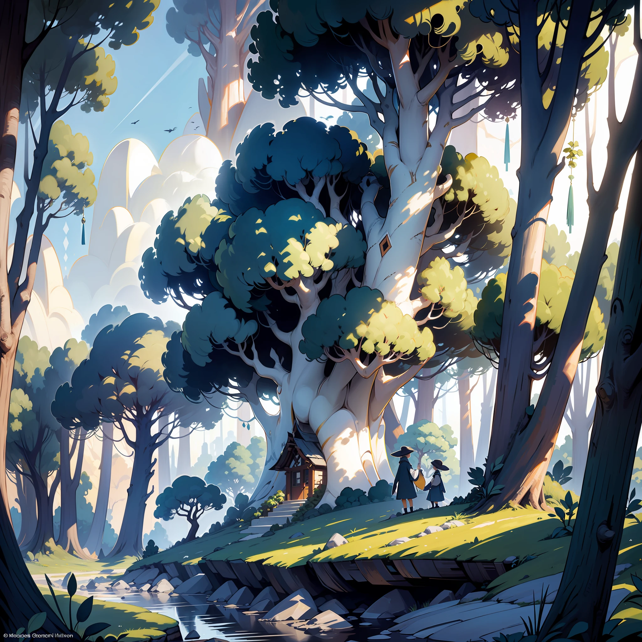In a secluded landscape lies a majestic tree, lonely in its grandeur. Its branches stretch skyward, dancing gently in the breeze. Its leaves, a mosaic of vibrant colors, create a lush contrast to the cloudless blue sky.
The tree is located in an open field, surrounded by verdant grass and dotted with colorful wildflowers. The grass extends as far as the eye can see, creating a sense of serenity and tranquility.
In the background, a mountain range rises imposingly, shrouded in a subtle haze that adds a touch of mystery to the landscape. The mountain peaks are lost in the clouds, like silent guardians of the scenery.
The sun illuminates the scene with its golden light, creating soft shadows that dance around the tree and the surrounding vegetation. The sun's rays pierce through the leaves of the tree, creating a play of light and shadows that adds a sense of charm and magic.
In this secluded place, nature expresses itself in its purest and most exuberant form. It is a tranquil retreat where one can appreciate the unspoiled beauty of the earth and connect with the serenity and grandeur of the natural world.