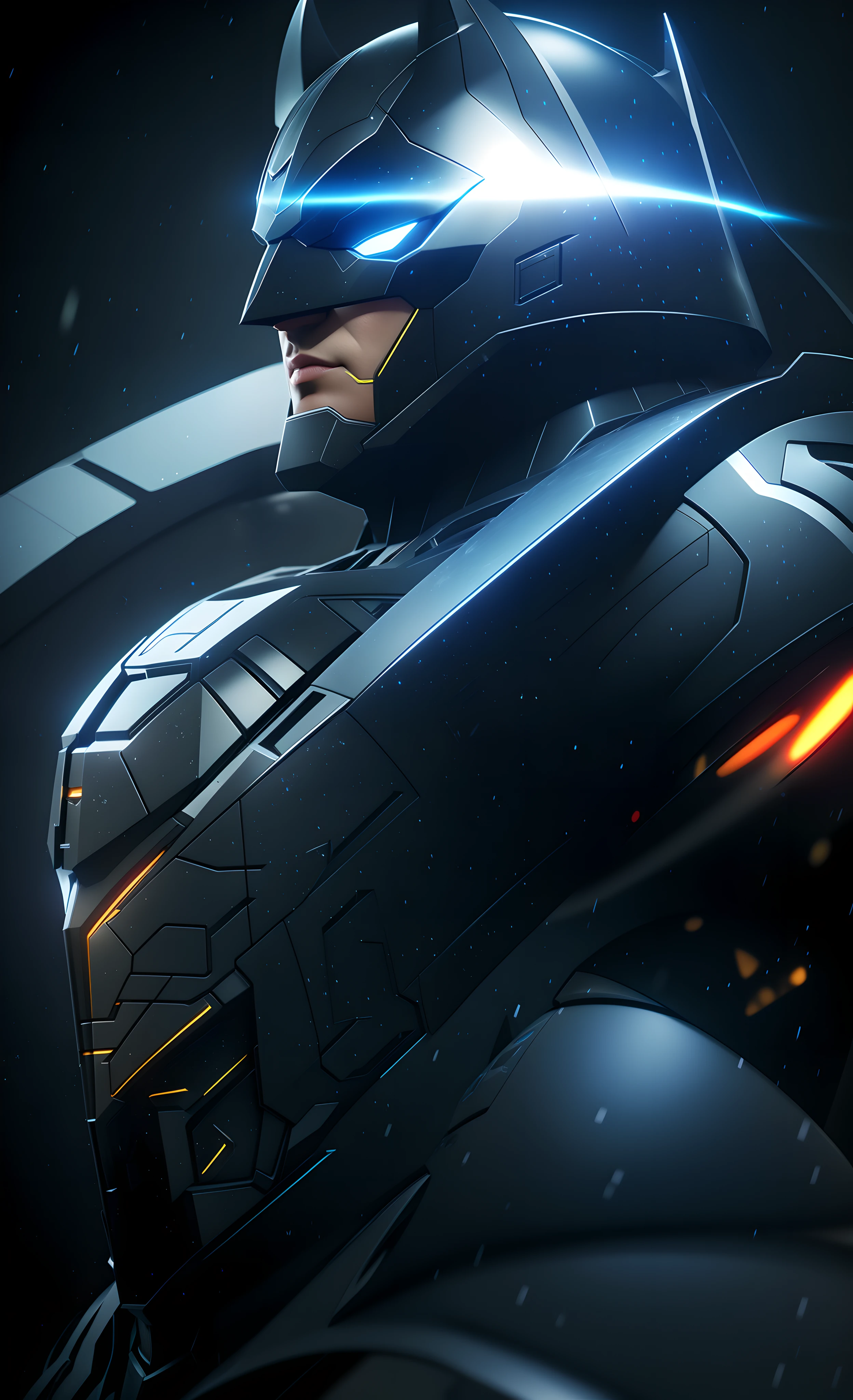 batman arks in a futuristic suit with a glowing helmet, halo. octane render, epic. octane render, 8k octane 3d render, black octane render, super rendered in octane render, high detail 4k render, 3d high octane render, super detailed octane render, 3 d octane render 8 k, 3 d octane render conceptart, 8 k octane detailed render