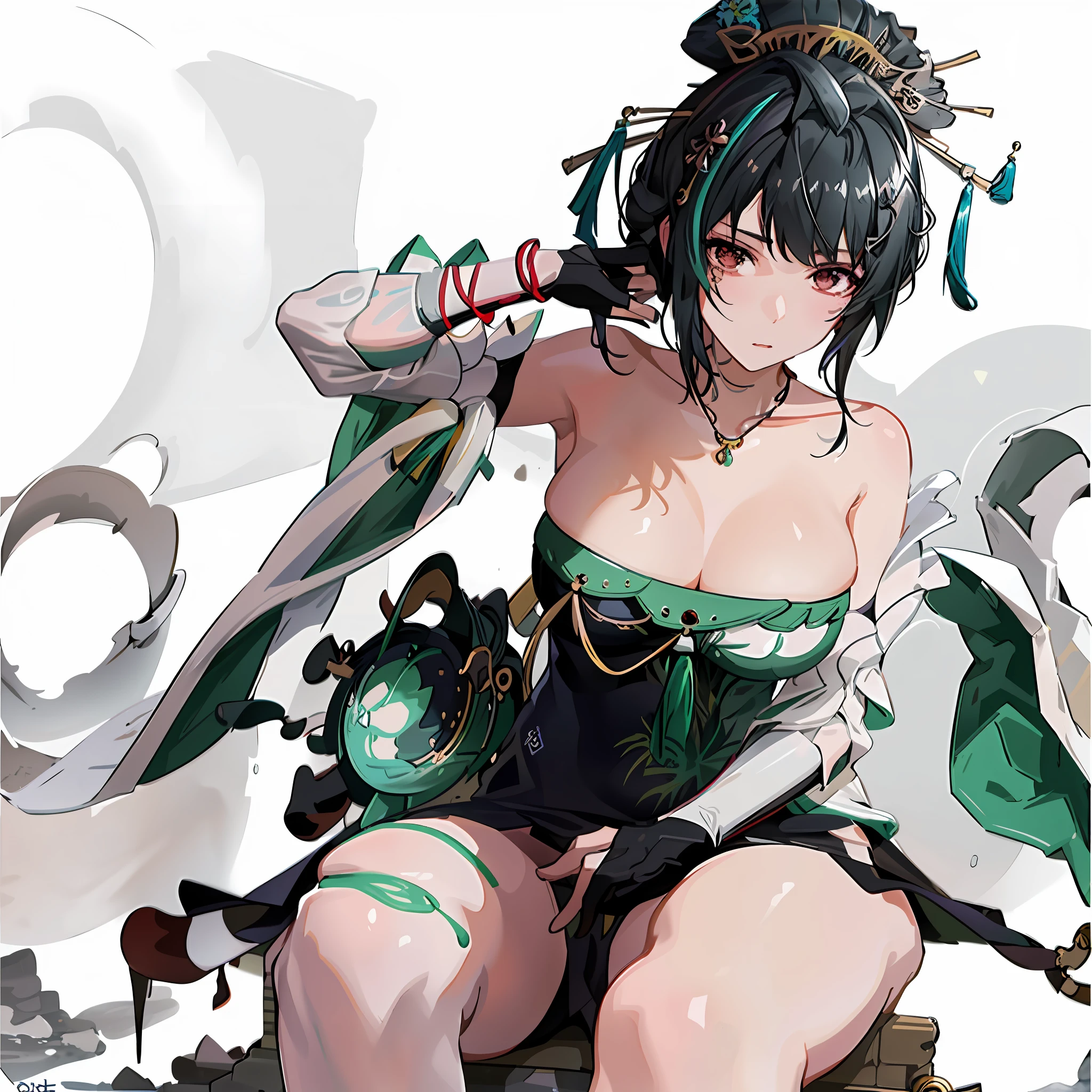 there is a woman in a bathing suit sitting in a pool, japanese goddess, closeup fantasy with water magic, realistic young gravure idol, wet swimsuit, gorgeous maid, young sensual gravure idol, bottom angle, japanese model, next to a pool, gorgeous chinese model, in kimono, masayoshi suto and artgerm, anime girl cosplay