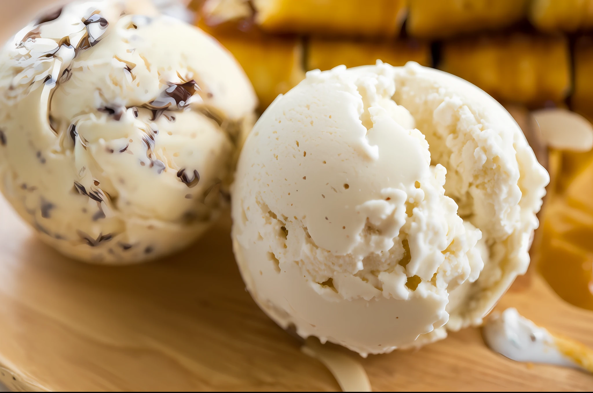 Speaks a ball of ice cream like this, round and perfect