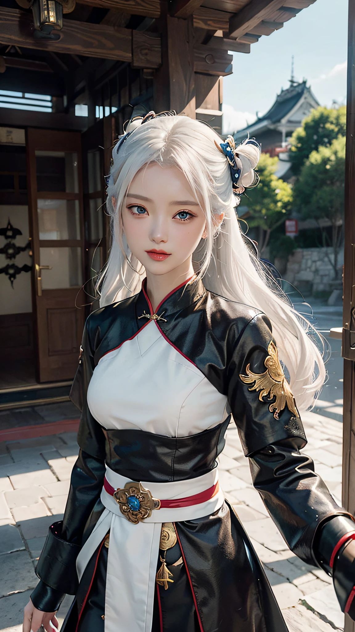 ((Best Quality, 8K, Masterpiece: 1.3)), 1girl, Slim Abs Beauty: 1.3, (Hairstyle Casual: 1.2), Dress: 1.1, Super Fine Face, Fine Eyes, Double Eyelids, Shyness, Dynamic Pose, Smile, Anime Girl with White Hair and Blue Eyes Holding a Fan, White Hair God, Kusart Krenz Key Art Feminization, Onmyoji Detailed Art, Onmyoji Portrait, Detailed Digital Anime Art, Best Anime 4K Konachan Wallpaper, Anime Goddess, High Detail Official Art , detailed anime art, portrait of female anime hero, Onmyoji
