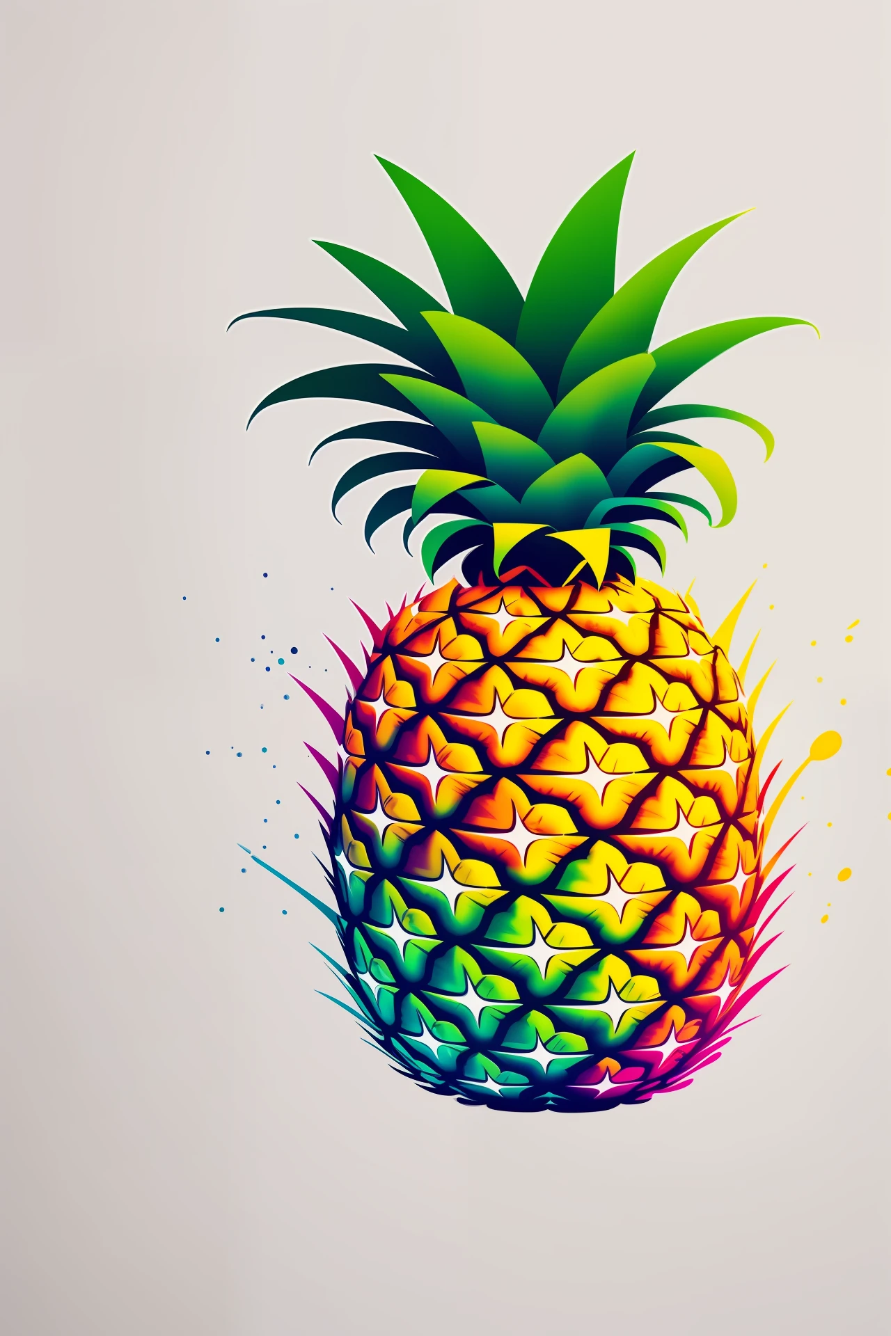 pineapple blast of colours for T-shirt logo white background --auto --s2