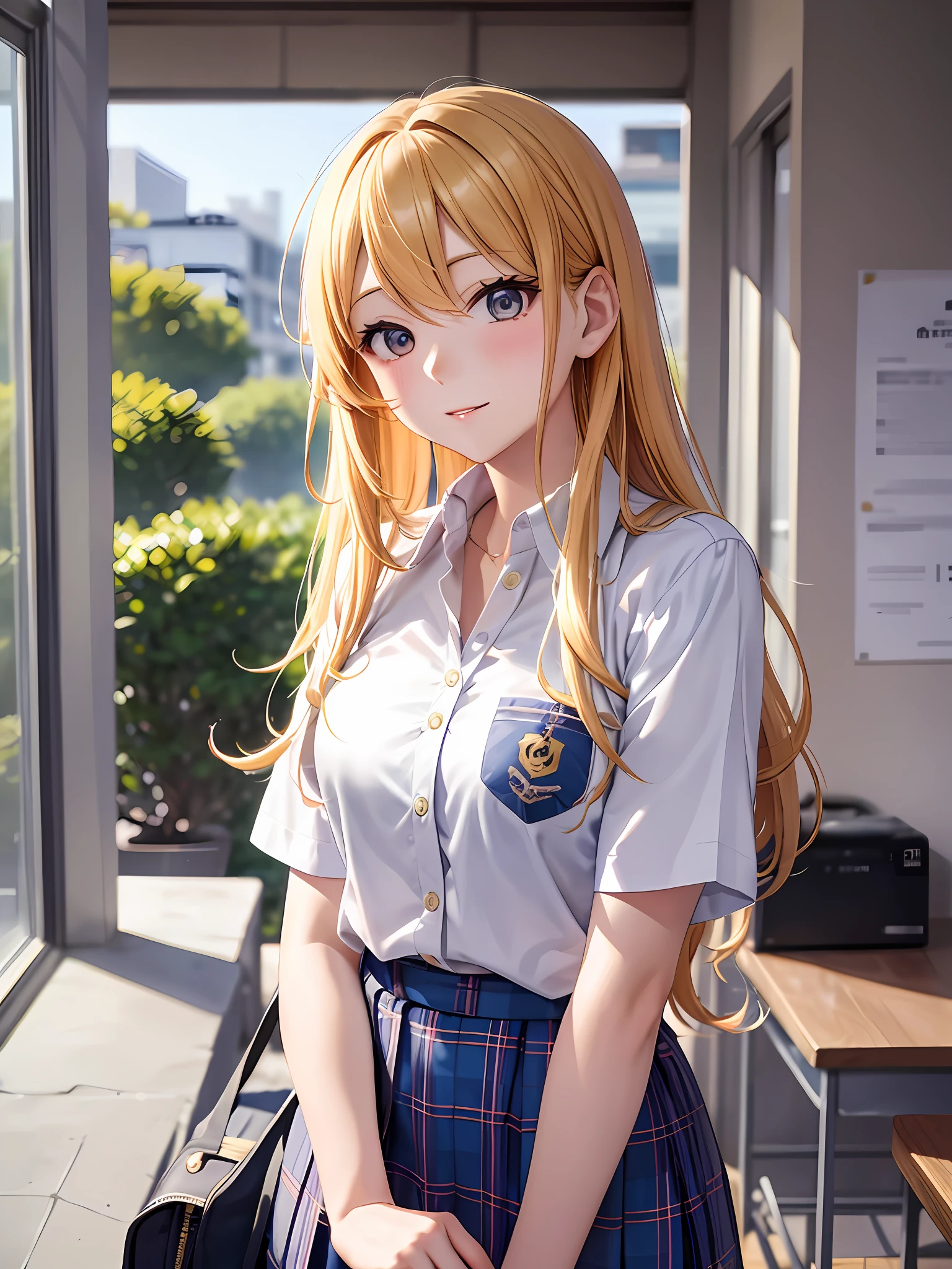 Marin Kitagawa is a main character from the anime and manga "My Dress-Up Darling" (Sono Bisque Doll wa Koi wo Suru). She is a high school student and classmate of Wakana Gojo. Marin is extremely popular and attracts a lot of attention due to her appearance and personality
1
.
Marin has short, yellow-blonde hair with a middle parting
2
. Her eyes are eggplant in color
1
. At school, she wears her school uniform in a casual way, leaving the top buttons of her shirt open and wearing her tie loosely
3
. Outside of school, she prefers simple and comfortable clothes such as T-shirts and jeans or plaid shirts and shorts
3
.
An avid cosplayer, Marin regularly changes outfits to portray different characters
3
. Some of her notable cosplays include Shizuku-tan and Liz-kyun
4
. Despite her changing costumes, Marin's basic design and personality remains.
Marin is a fun-loving nerd who wears her heart on her sleeve
3
. She has a keen interest in cosplay and anime and quickly becomes friends with Wakana when she learns that he can sew
1
. The two work together on various cosplay projects and develop a deeper relationship over time