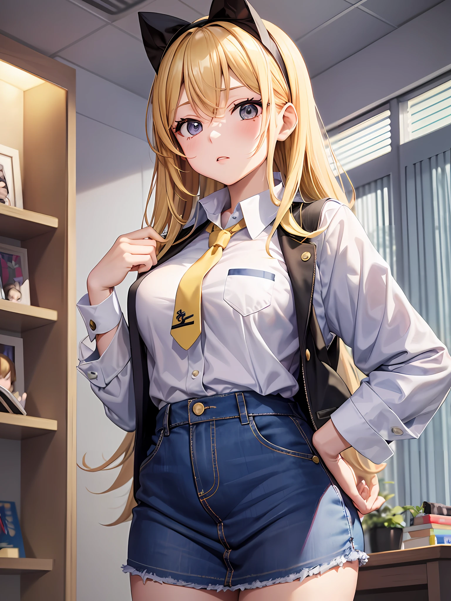 Marin Kitagawa is a main character from the anime and manga "My Dress-Up Darling" (Sono Bisque Doll wa Koi wo Suru). She is a high school student and classmate of Wakana Gojo. Marin is extremely popular and attracts a lot of attention due to her appearance and personality
1
.
Marin has short, yellow-blonde hair with a middle parting
2
. Her eyes are eggplant in color
1
. At school, she wears her school uniform in a casual way, leaving the top buttons of her shirt open and wearing her tie loosely
3
. Outside of school, she prefers simple and comfortable clothes such as T-shirts and jeans or plaid shirts and shorts
3
.
An avid cosplayer, Marin regularly changes outfits to portray different characters
3
. Some of her notable cosplays include Shizuku-tan and Liz-kyun
4
. Despite her changing costumes, Marin's basic design and personality remains.
Marin is a fun-loving nerd who wears her heart on her sleeve
3
. She has a keen interest in cosplay and anime and quickly becomes friends with Wakana when she learns that he can sew
1
. The two work together on various cosplay projects and develop a deeper relationship over time