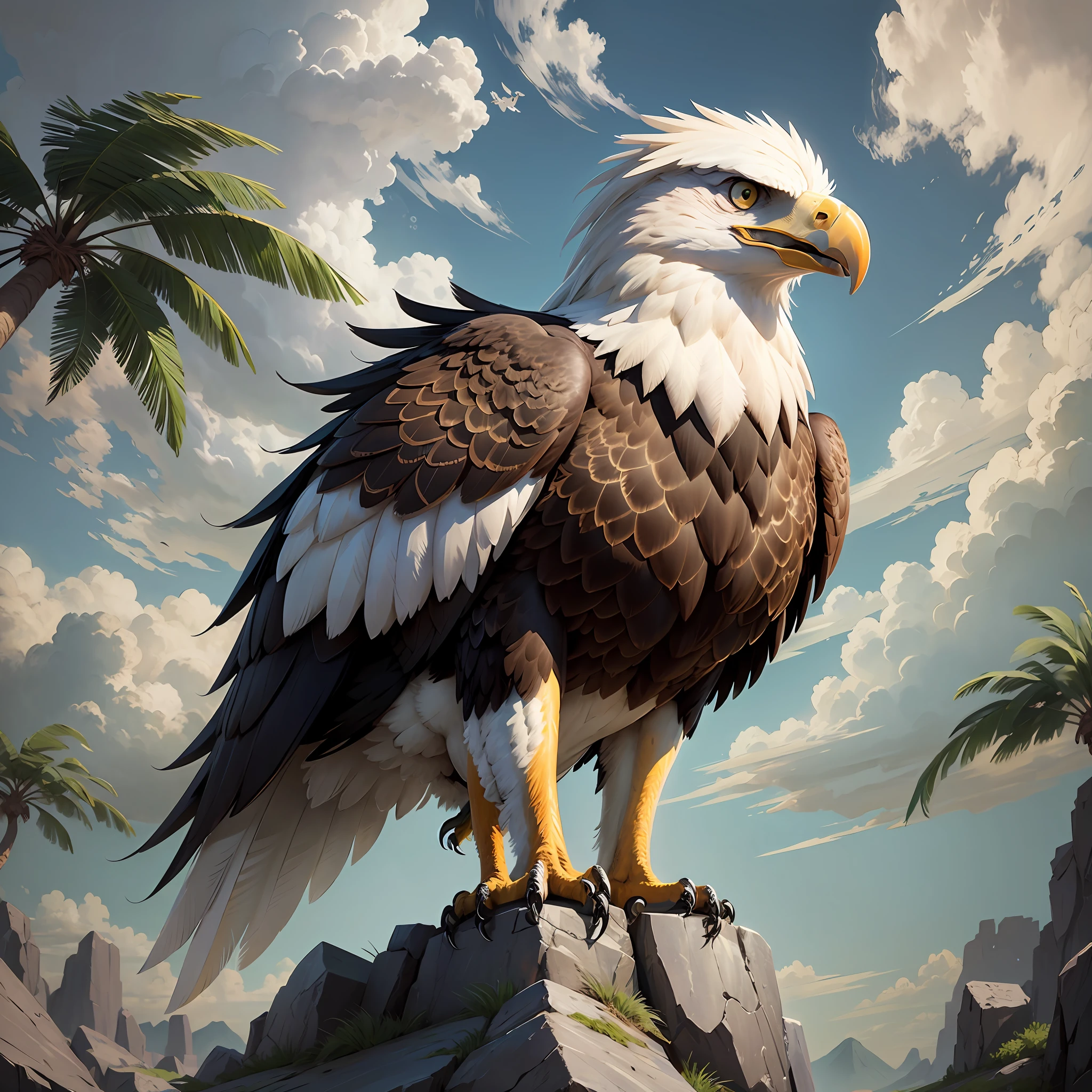 Photo of eagle with muscles in anime format (cartoon) --auto --s2