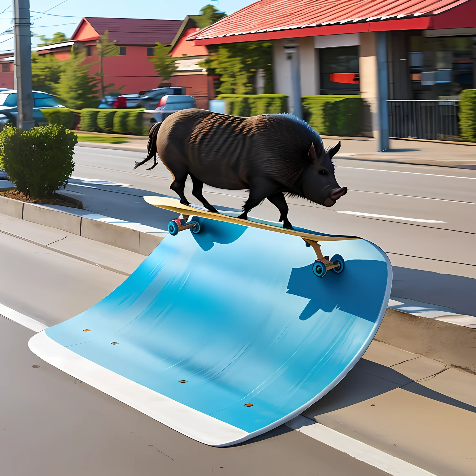 Boar skateboarding
