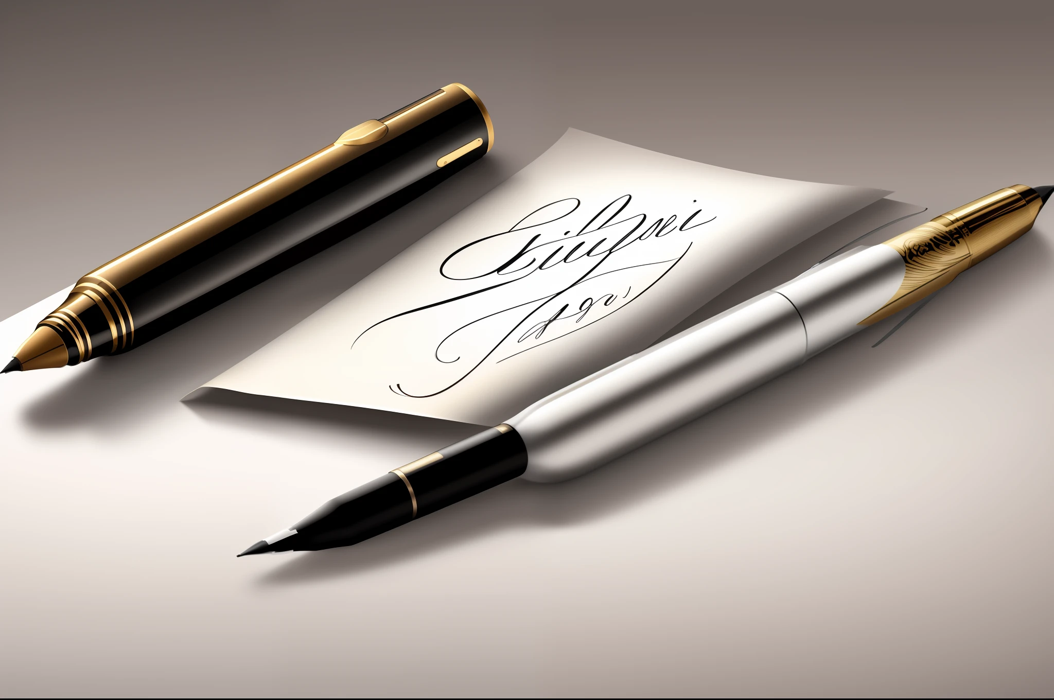 there is a pen and a note with a writing on it, caligraphy, inspired by Johann Liss, calligraphy, digitally painted, inspired by Líviusz Gyulai, by Zahari Zograf, rendered illustration, fountain pen, writings, pen, fanart, writing a letter, caligrafiturism style, digitally painting, stylized digital illustration