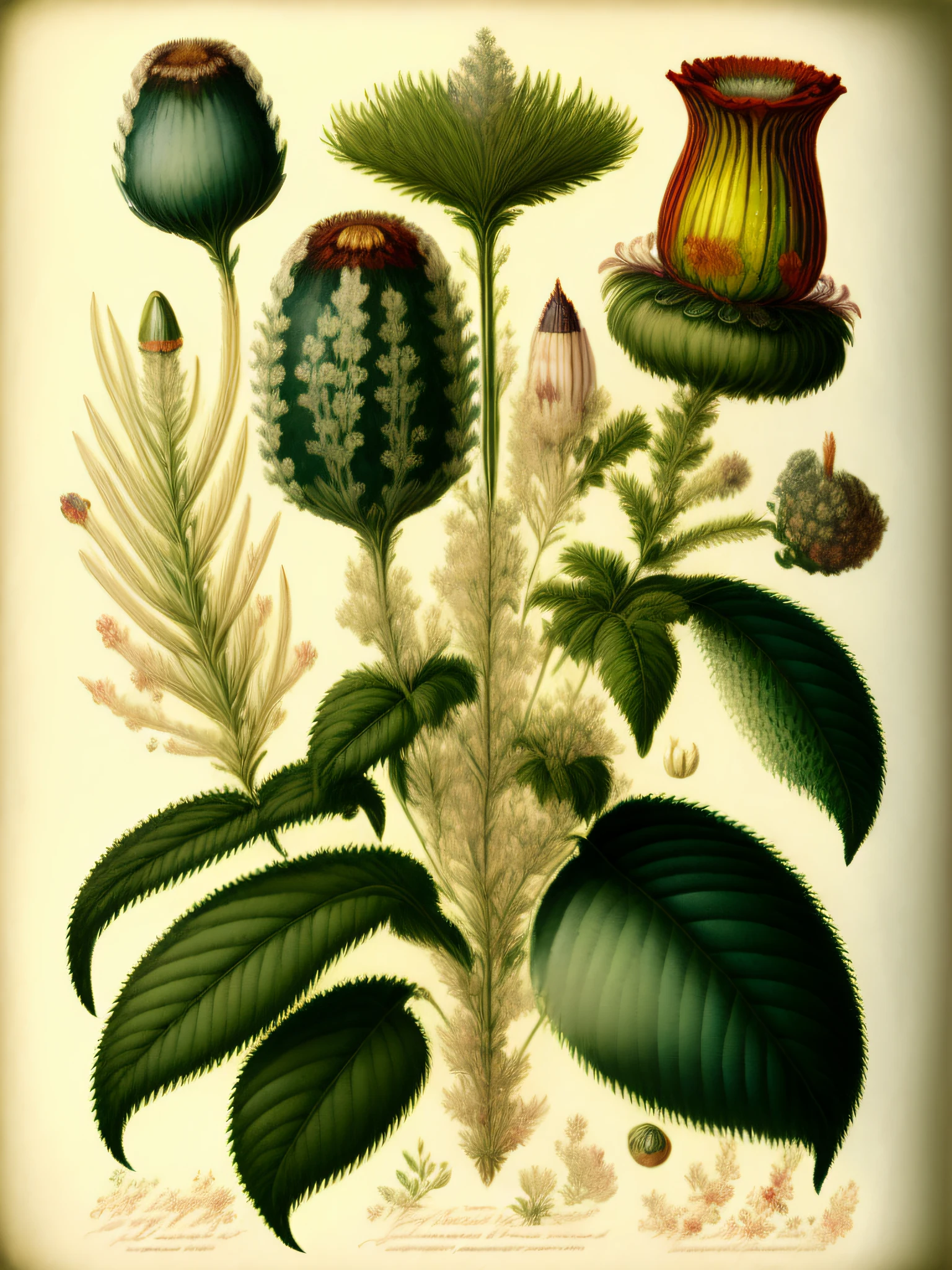 The Flowering Plants of Great Britain, botanical illustration, white background, style of Pierre-Joseph Redoute