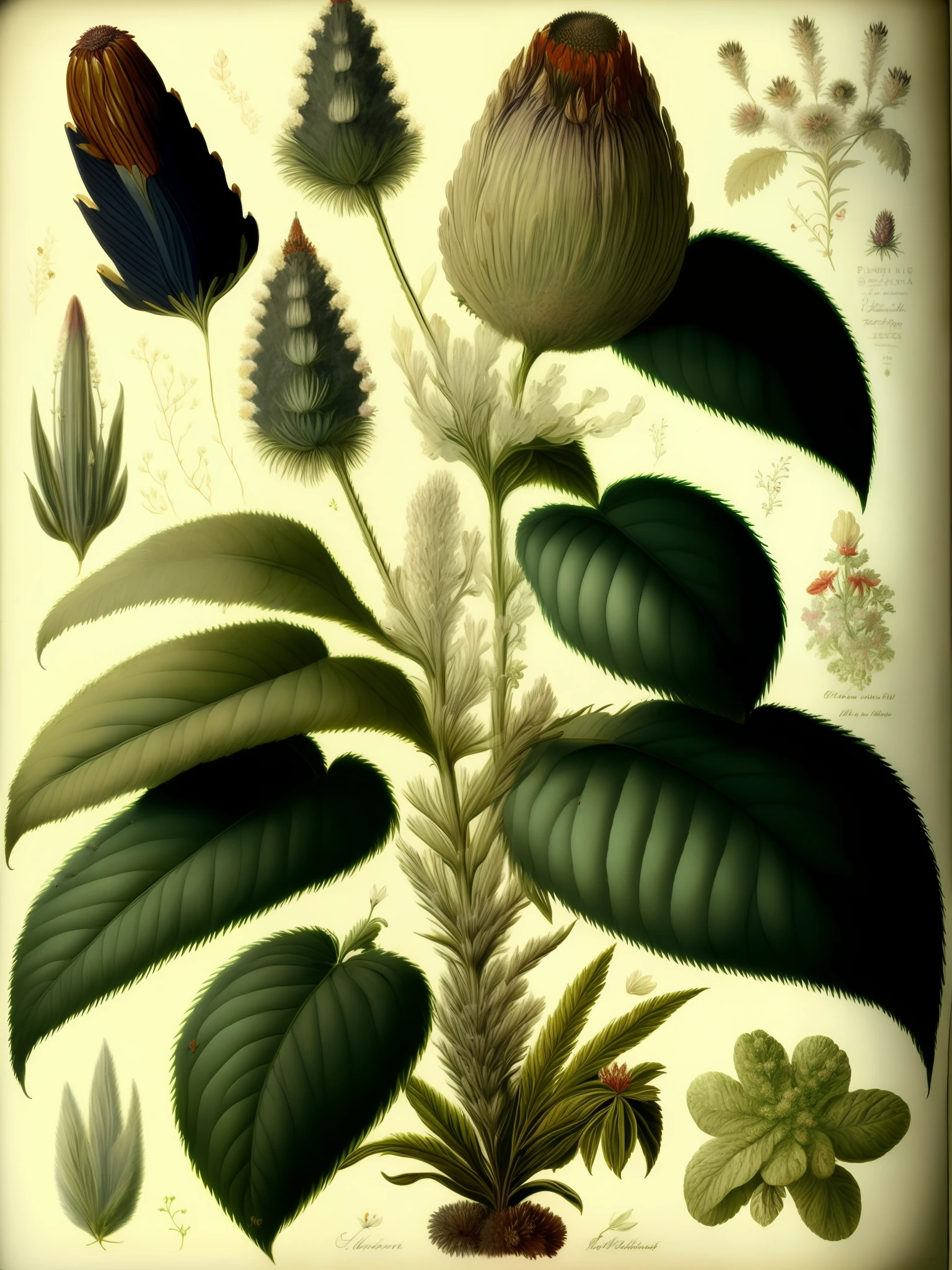 The Flowering Plants of Great Britain, botanical illustration, white background, style of Pierre-Joseph Redoute