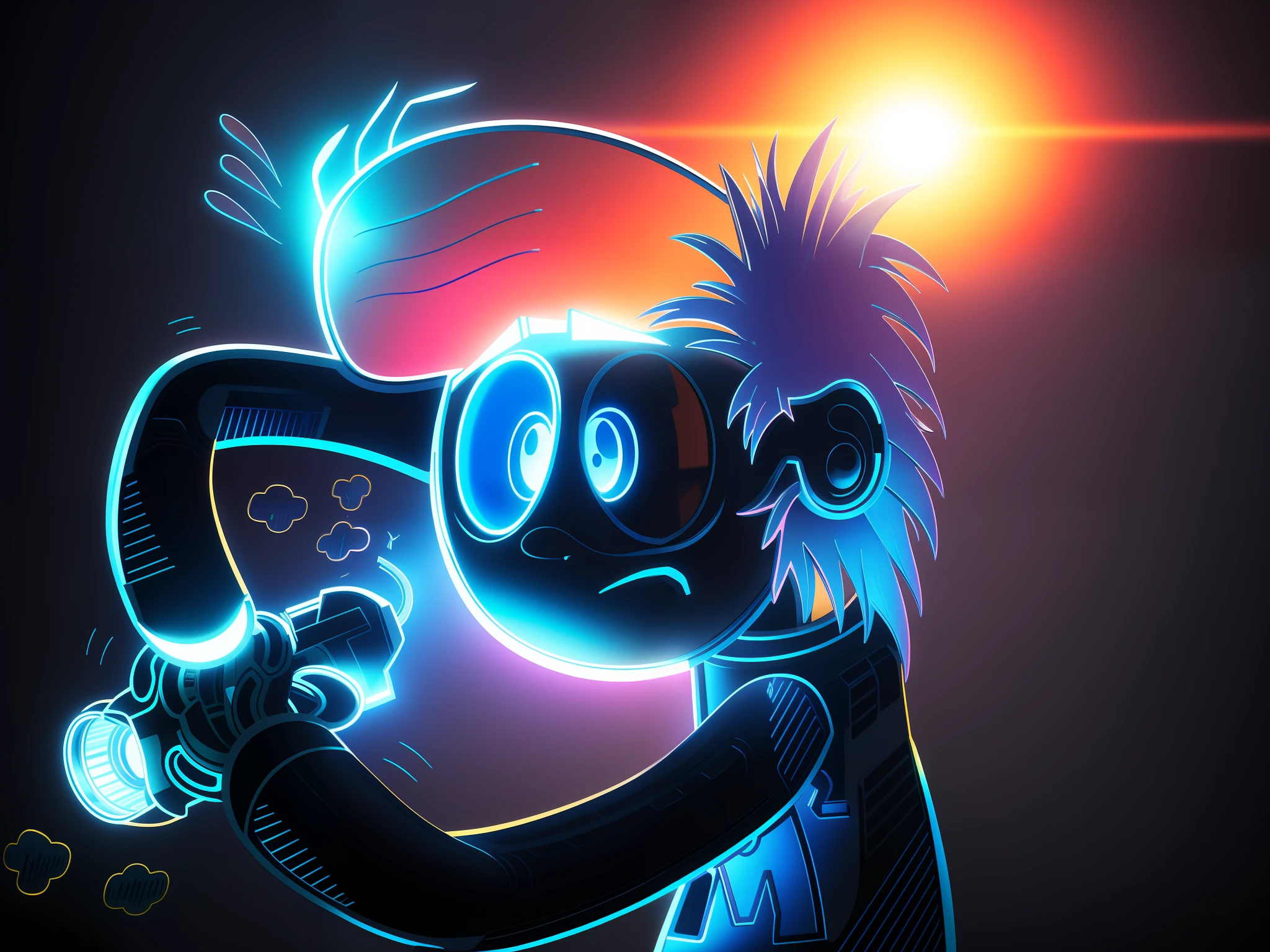 ((masterpiece, best quality)),illustration,ultra detailed 8k,photorealistic,sharp focus,highly detailed,professional lighting,colorful details,iridescent colors BREAK extreme long shot of a factory,large mechanical robot construction,microchip,computer,glowing,intricate details,shitu-mecha,1girl is standing in front of the audience,Navel