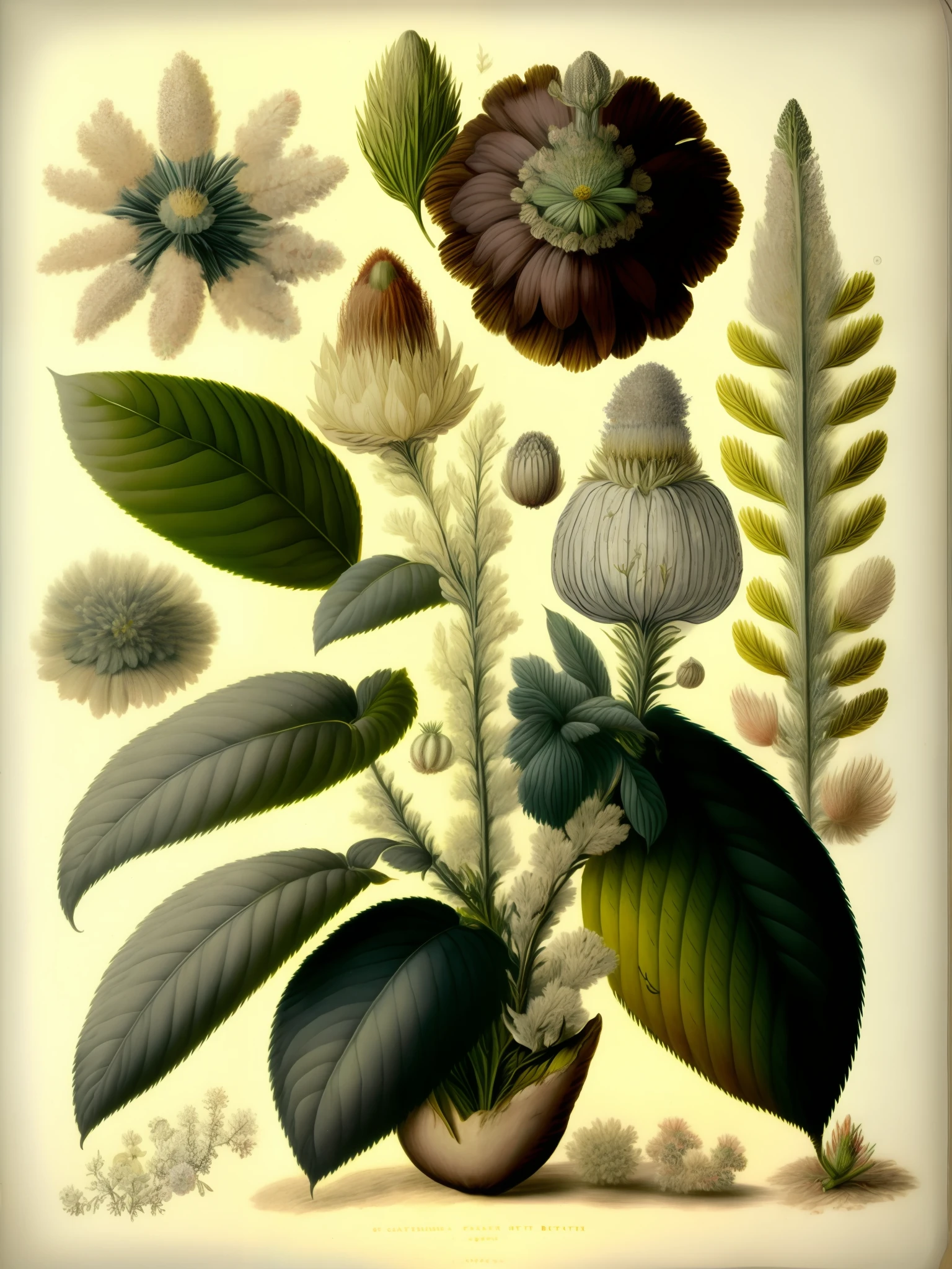 The Flowering Plants of Great Britain, botanical illustration, white background, style of Pierre-Joseph Redoute