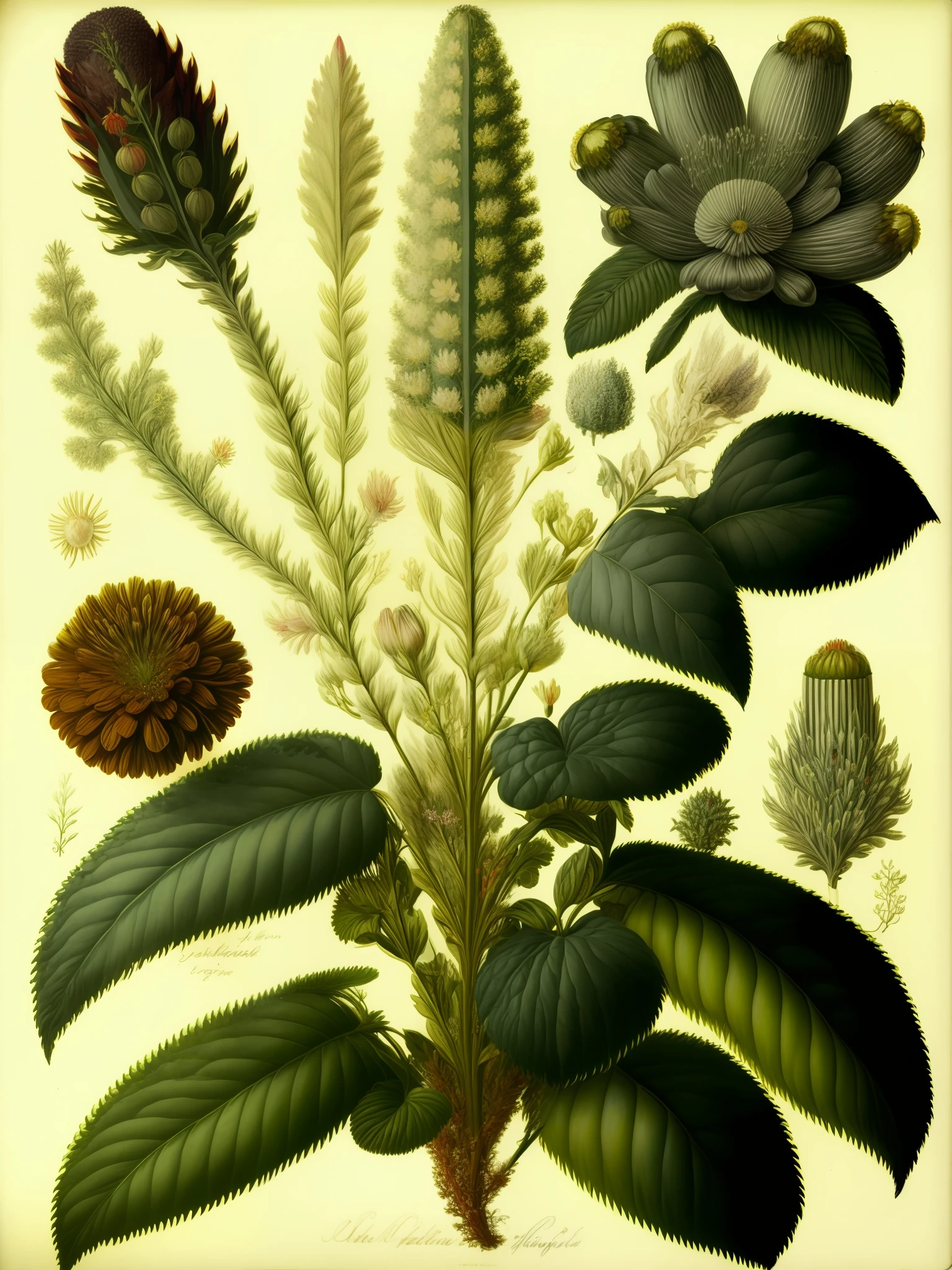 The Flowering Plants of Great Britain, botanical illustration, white background, style of Pierre-Joseph Redoute