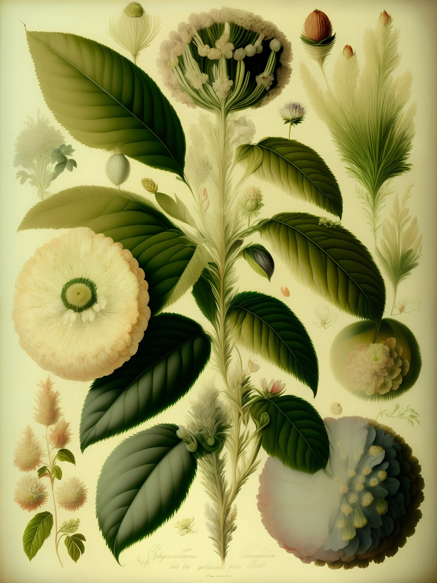 The Flowering Plants of Great Britain, botanical illustration, white background, style of Pierre-Joseph Redoute