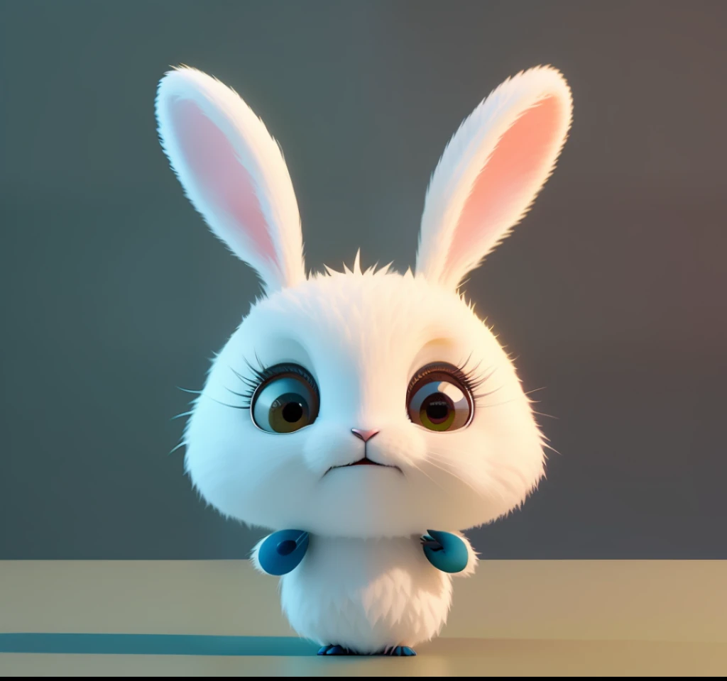 Cute cute bunny waving and smiling greeting me, Unreal engine, cozy interior lighting, art station, detailed digital painting, movie, character design by Mark Ryden and Pixar and Hayao Miyazaki, unreal 5, daz, surreal, octane rendering