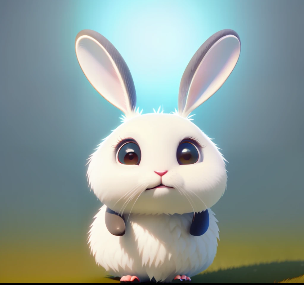 Cute cute bunny waving and smiling greeting me, Unreal engine, cozy interior lighting, art station, detailed digital painting, movie, character design by Mark Ryden and Pixar and Hayao Miyazaki, unreal 5, daz, surreal, octane rendering
