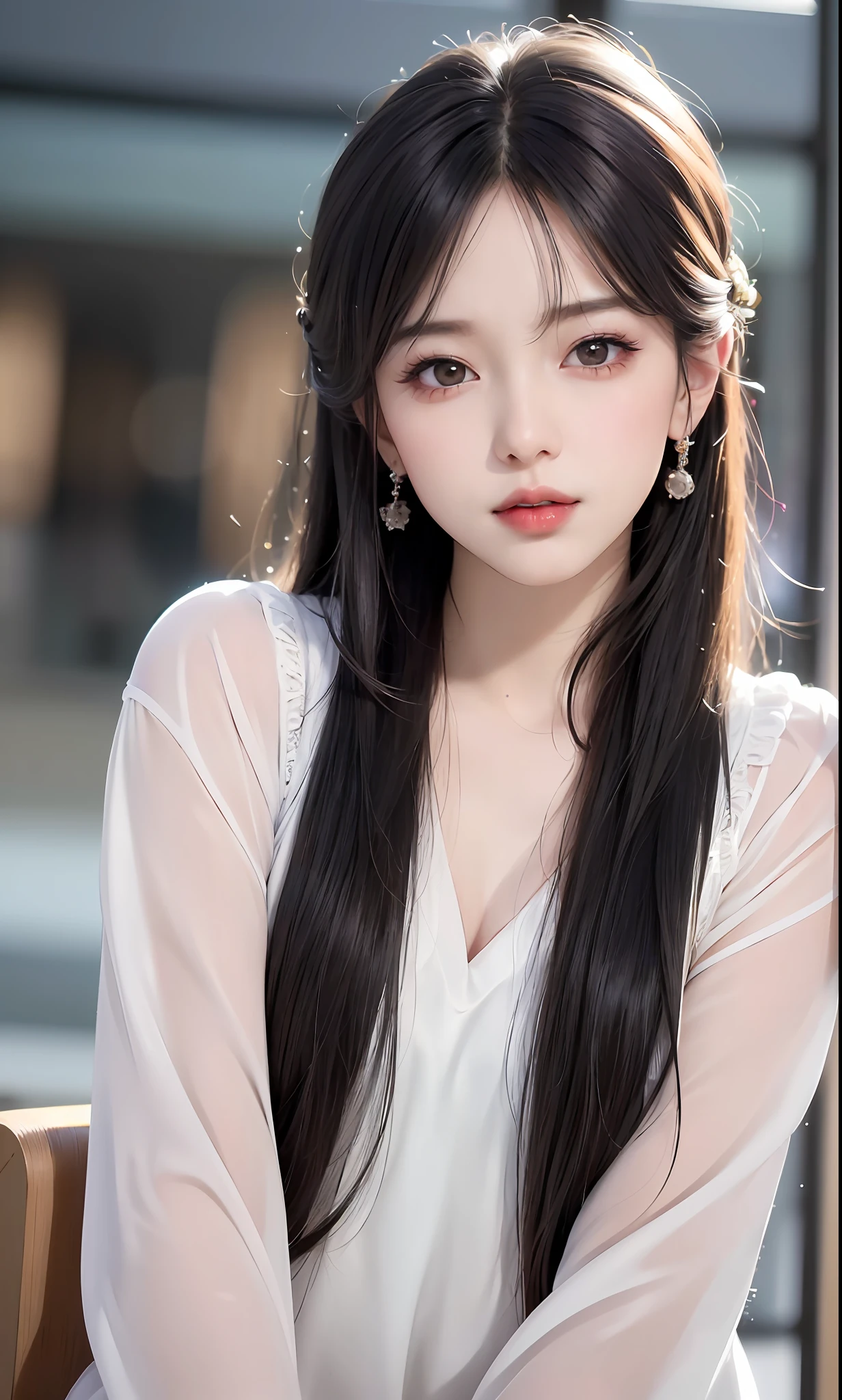 (8k, RAW photo, photorealistic:1.25) ,( lip gloss, eyelashes, glossy finish, glossy skin, best quality, super high resolution, depth of field, chromatic aberration, caustics, wide light, natural shadow, Kpop idol) look with serenity and goddess-like bliss to the spectators,