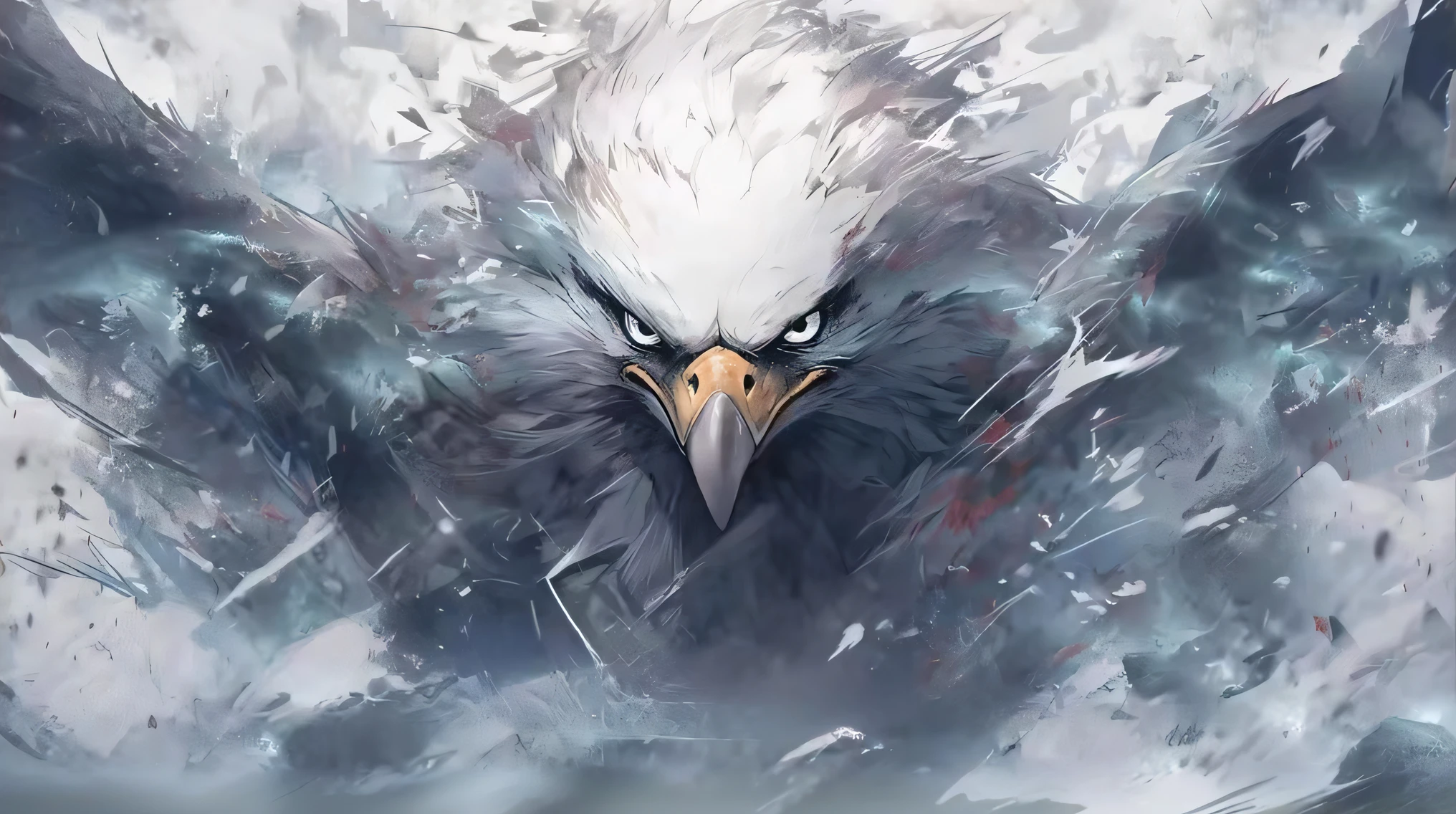 painting of a bald eagle with a white head and black wings, eagle head, an eagle, angry looking, head of an eagle, angry look, anime art wallpaper 4 k, anime art wallpaper 4k, with the beak of an eagle, second eagle head, with an eagle emblem, 4 k manga wallpaper, hd anime wallaper, anime art wallpaper 8 k, an angry