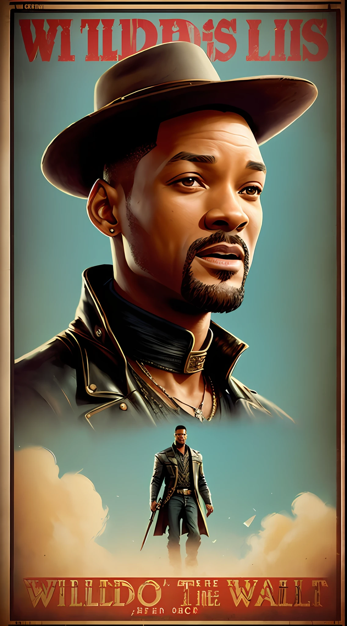 Will Smith from Wild Wild West, vhs effect, (poster:1.6), poster on wall, nostalgia, movie poster,
western movie
(skin texture), intricately detailed, fine details, hyperdetailed, raytracing, subsurface scattering, diffused soft lighting, shallow depth of field, by (Oliver Wetter)
 trending on CGSociety, Intricate, High Detail, Sharp focus, dramatic, photorealistic painting art by greg rutkowski