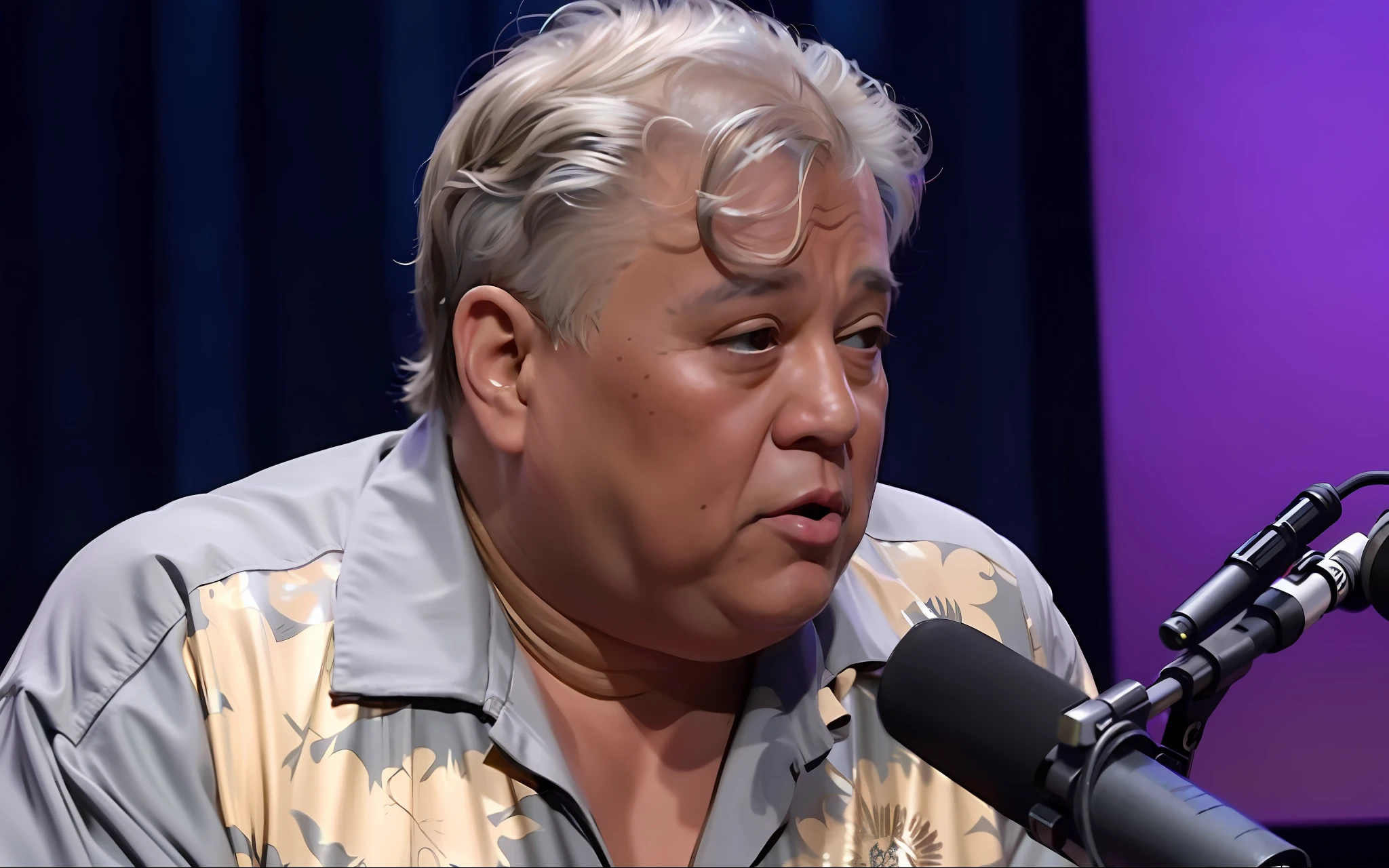 A closeup of a person sitting in front of a microphone, Sidney Magal, Sidney Magal, Sidney Magal, Sidney Magal, gray-skinned Jay Leno, Sidney Magal, Sidney Magal, Juan Caloto, Ignacio Fernández Ríos, Carlos Ortega Elizalde, Sidney Lugo, Pepe Moreno, Carlos Huante